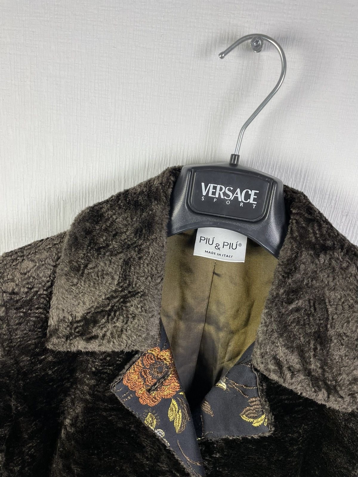 Designer Piu & Piu Faux Fur Coat Jacket size 46 made in Italy Size L / US 10 / IT 46 - 2 Thumbnail