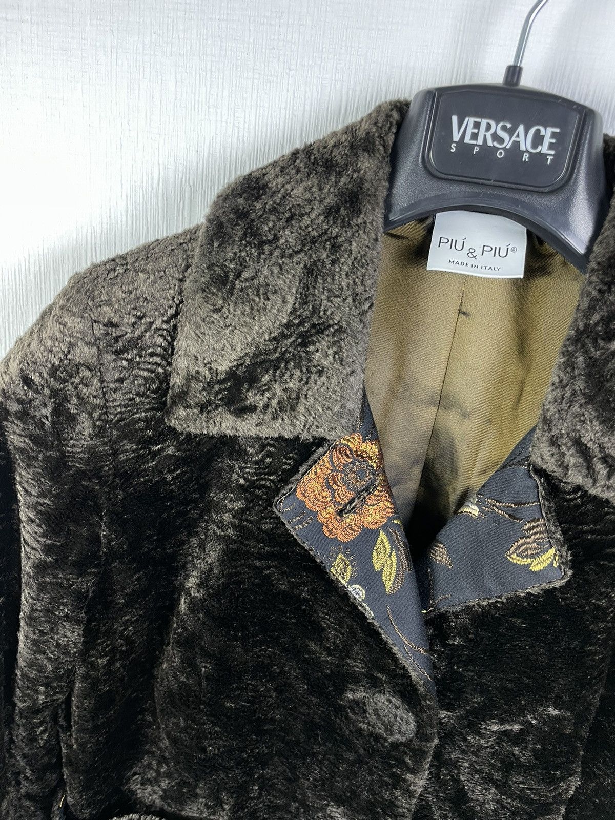 Designer Piu & Piu Faux Fur Coat Jacket size 46 made in Italy Size L / US 10 / IT 46 - 4 Thumbnail