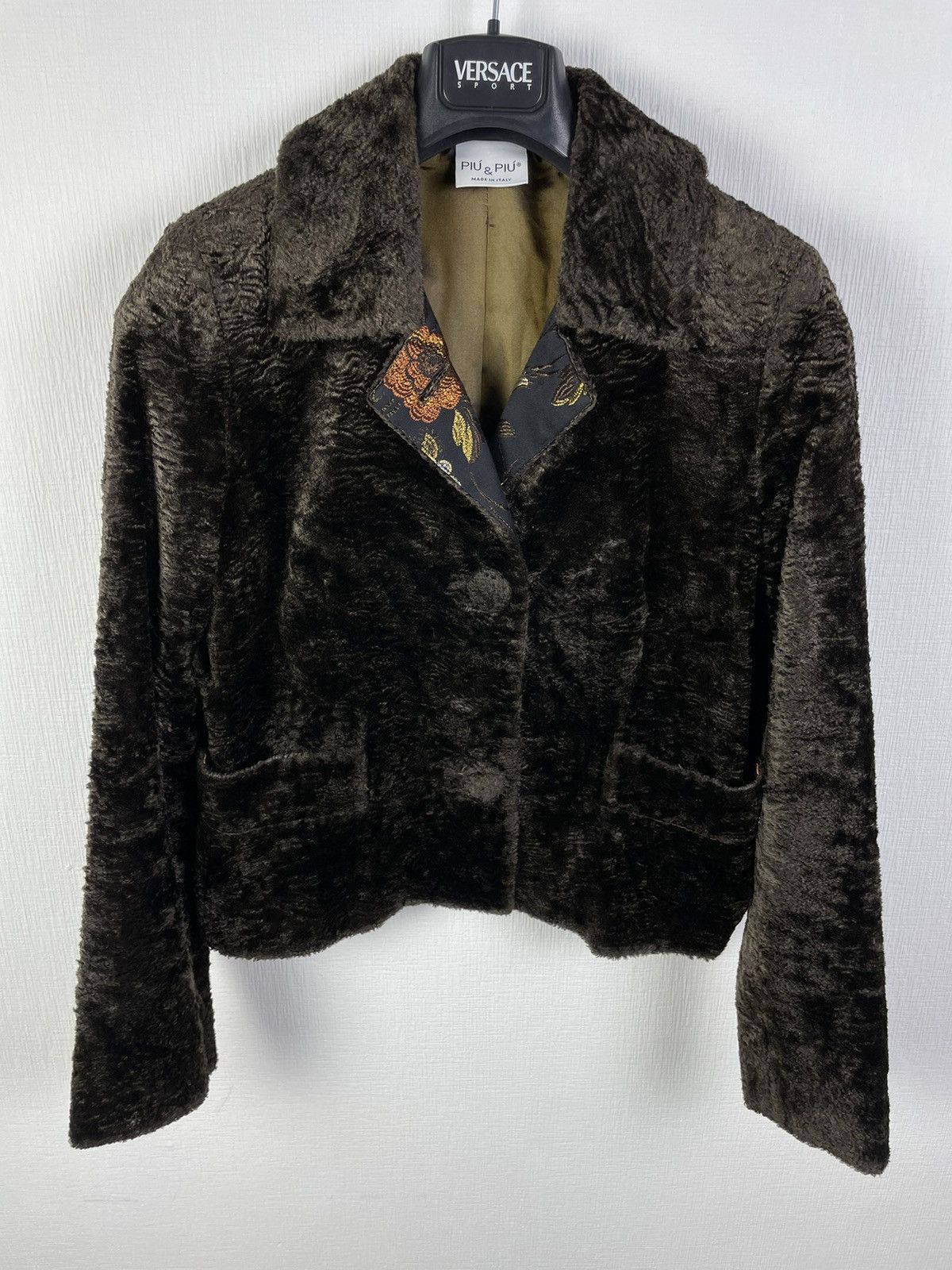 Designer Piu & Piu Faux Fur Coat Jacket size 46 made in Italy Size L / US 10 / IT 46 - 1 Thumbnail