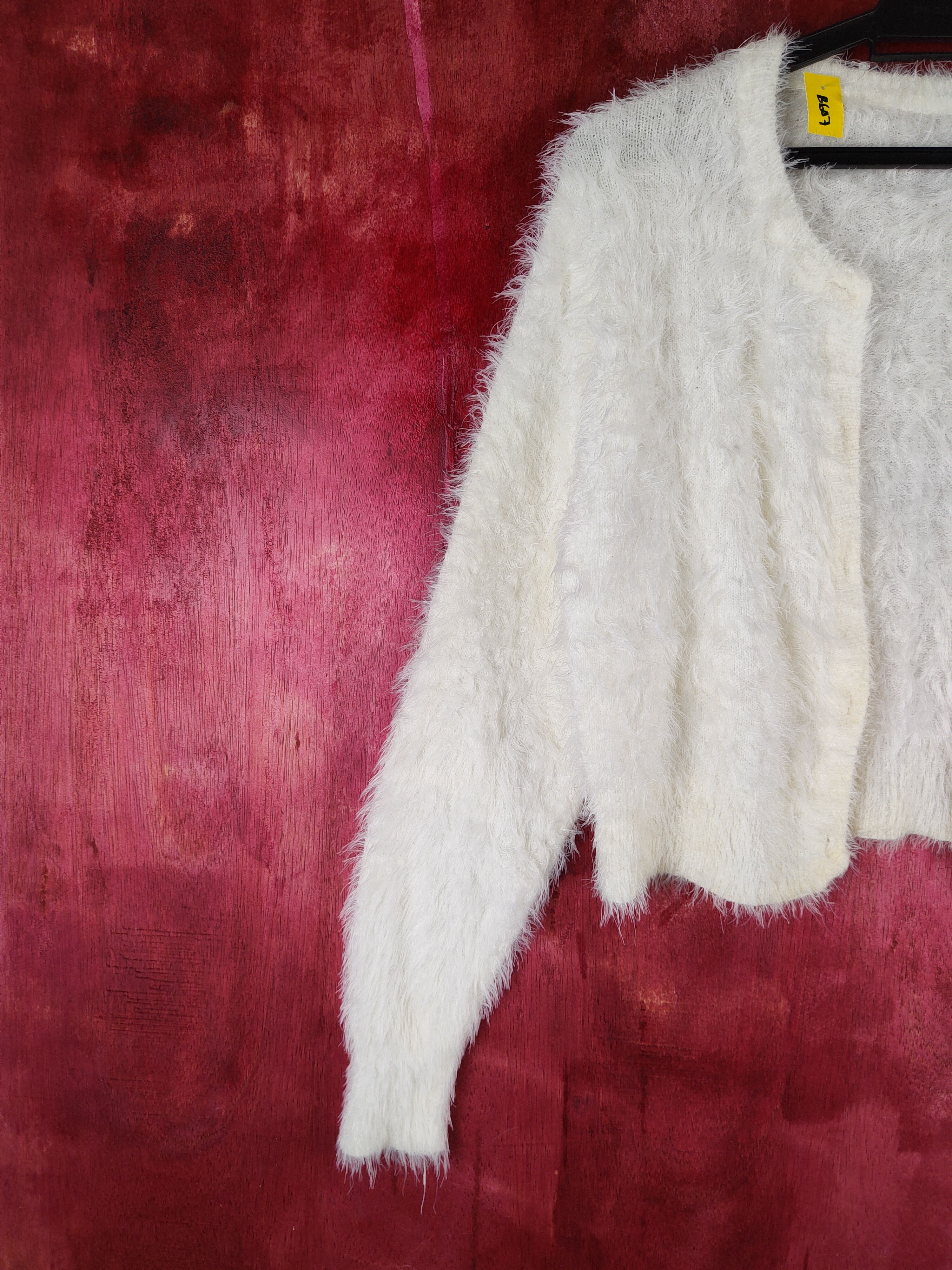 Homespun Knitwear × Japanese Brand DLS Japan Cream Shag Shaggy Fur Mohair Knitwear #BB607 Size M / US 6-8 / IT 42-44 - 4 Thumbnail