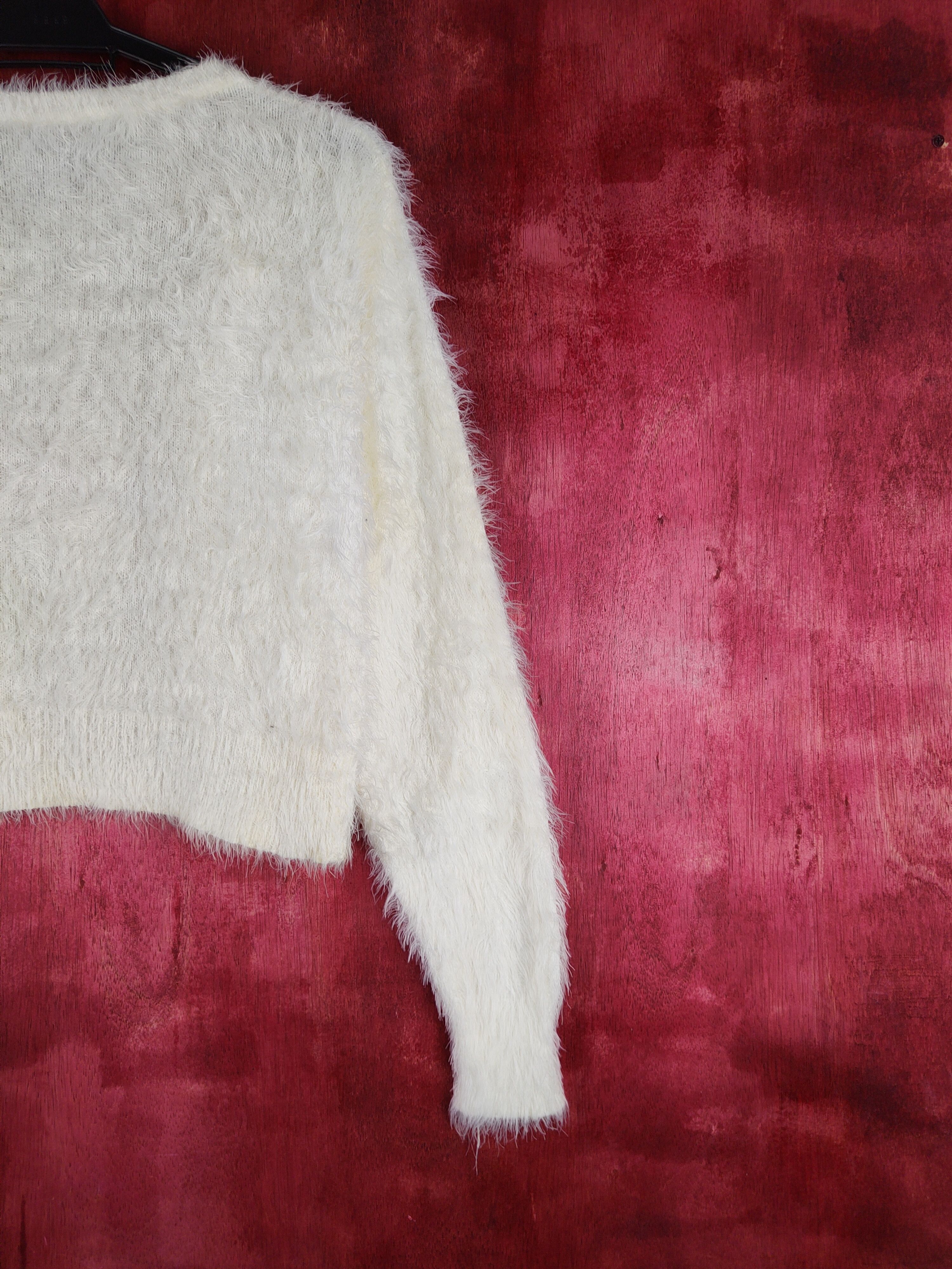 Homespun Knitwear × Japanese Brand DLS Japan Cream Shag Shaggy Fur Mohair Knitwear #BB607 Size M / US 6-8 / IT 42-44 - 10 Thumbnail
