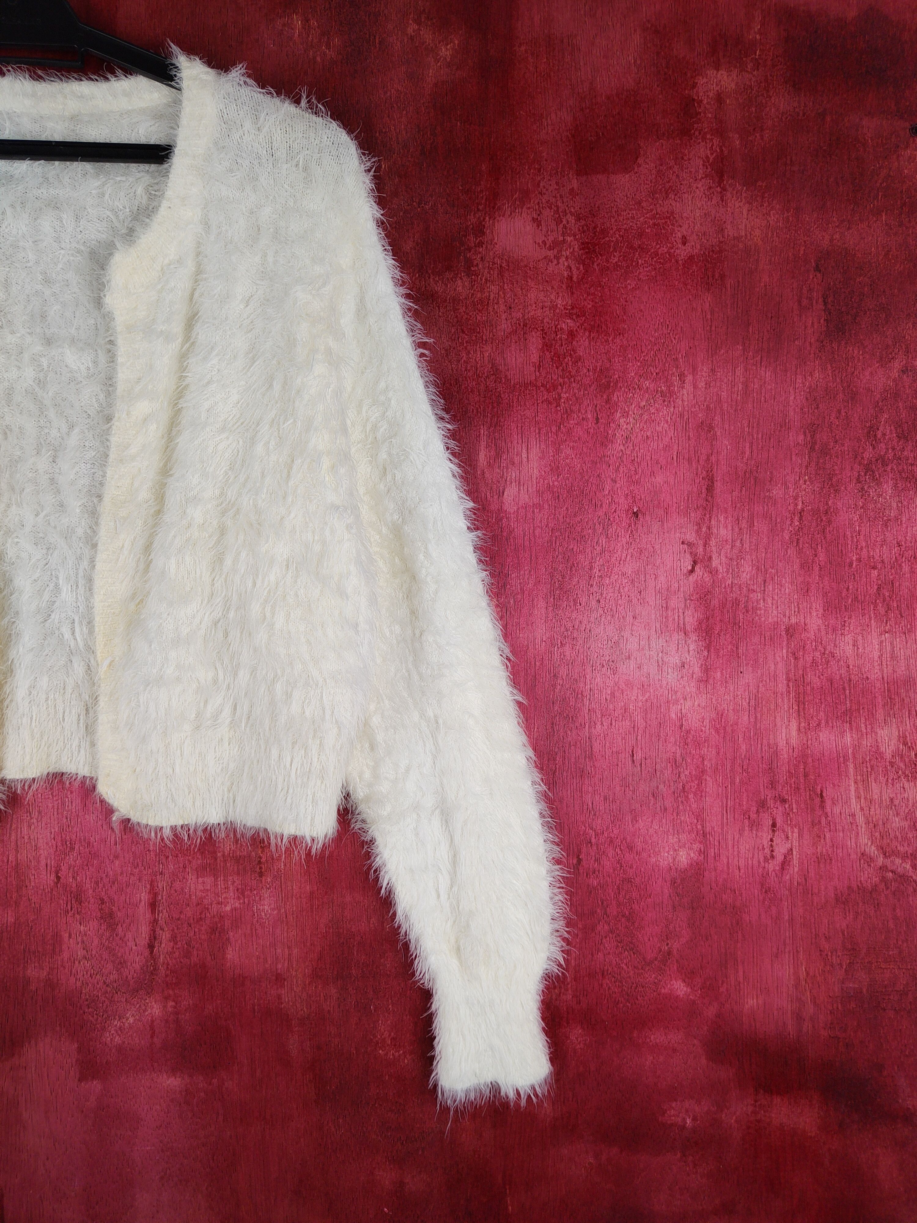 Homespun Knitwear × Japanese Brand DLS Japan Cream Shag Shaggy Fur Mohair Knitwear #BB607 Size M / US 6-8 / IT 42-44 - 6 Thumbnail