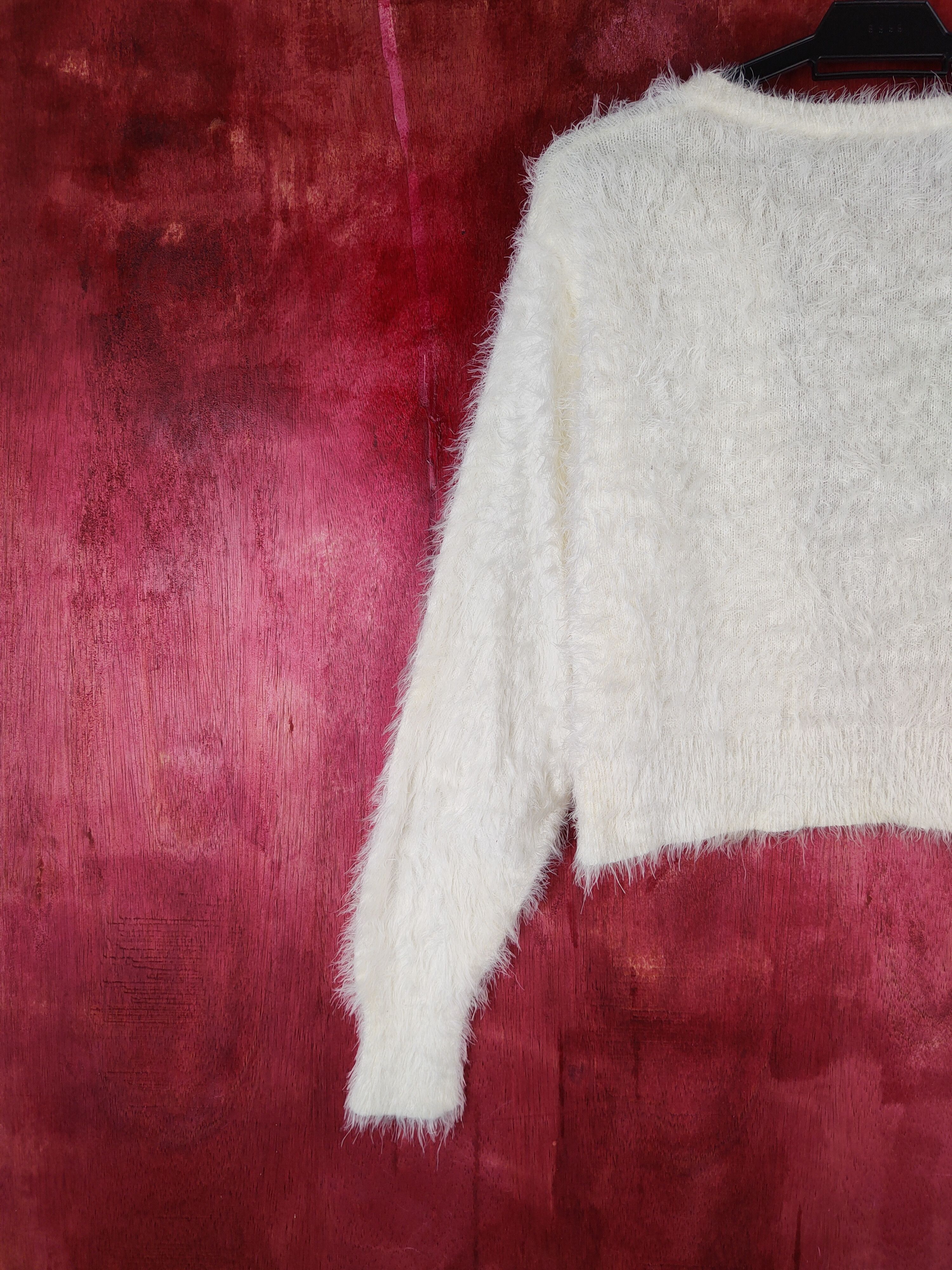 Homespun Knitwear × Japanese Brand DLS Japan Cream Shag Shaggy Fur Mohair Knitwear #BB607 Size M / US 6-8 / IT 42-44 - 9 Thumbnail