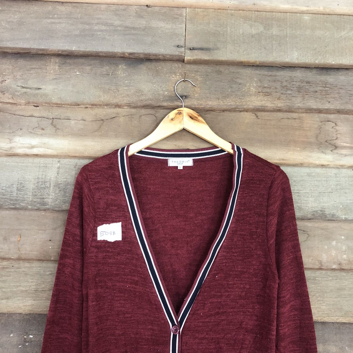 Homespun Knitwear Theoria Maroon Cardigan knitwear plain japan #508B Size US M / EU 48-50 / 2 - 2 Thumbnail