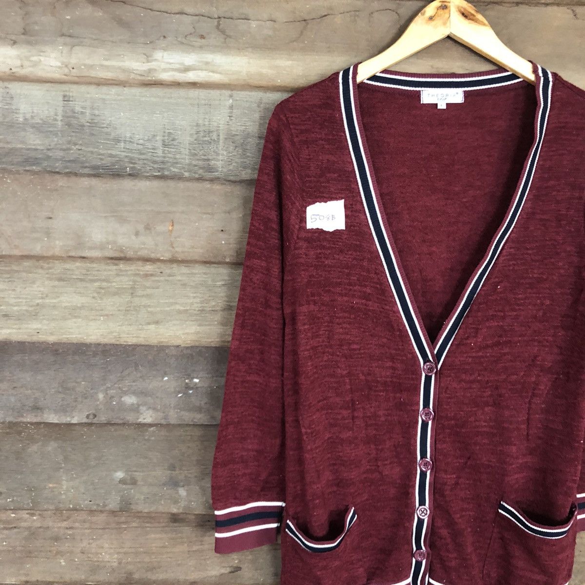 Homespun Knitwear Theoria Maroon Cardigan knitwear plain japan #508B Size US M / EU 48-50 / 2 - 7 Thumbnail