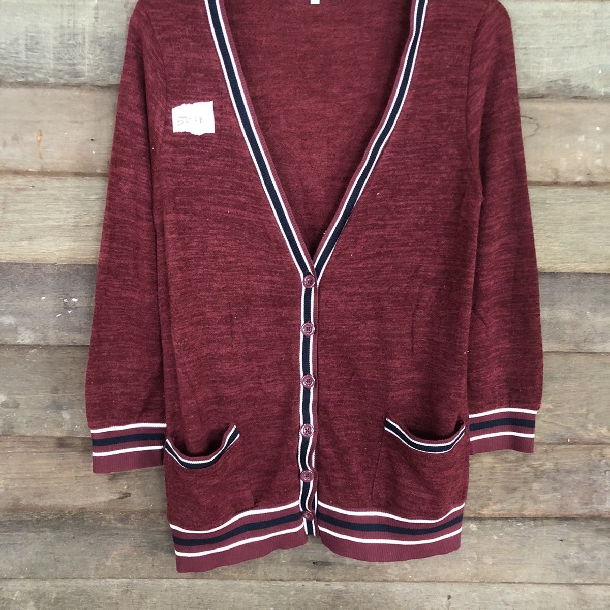 Homespun Knitwear Theoria Maroon Cardigan knitwear plain japan #508B Size US M / EU 48-50 / 2 - 8 Thumbnail