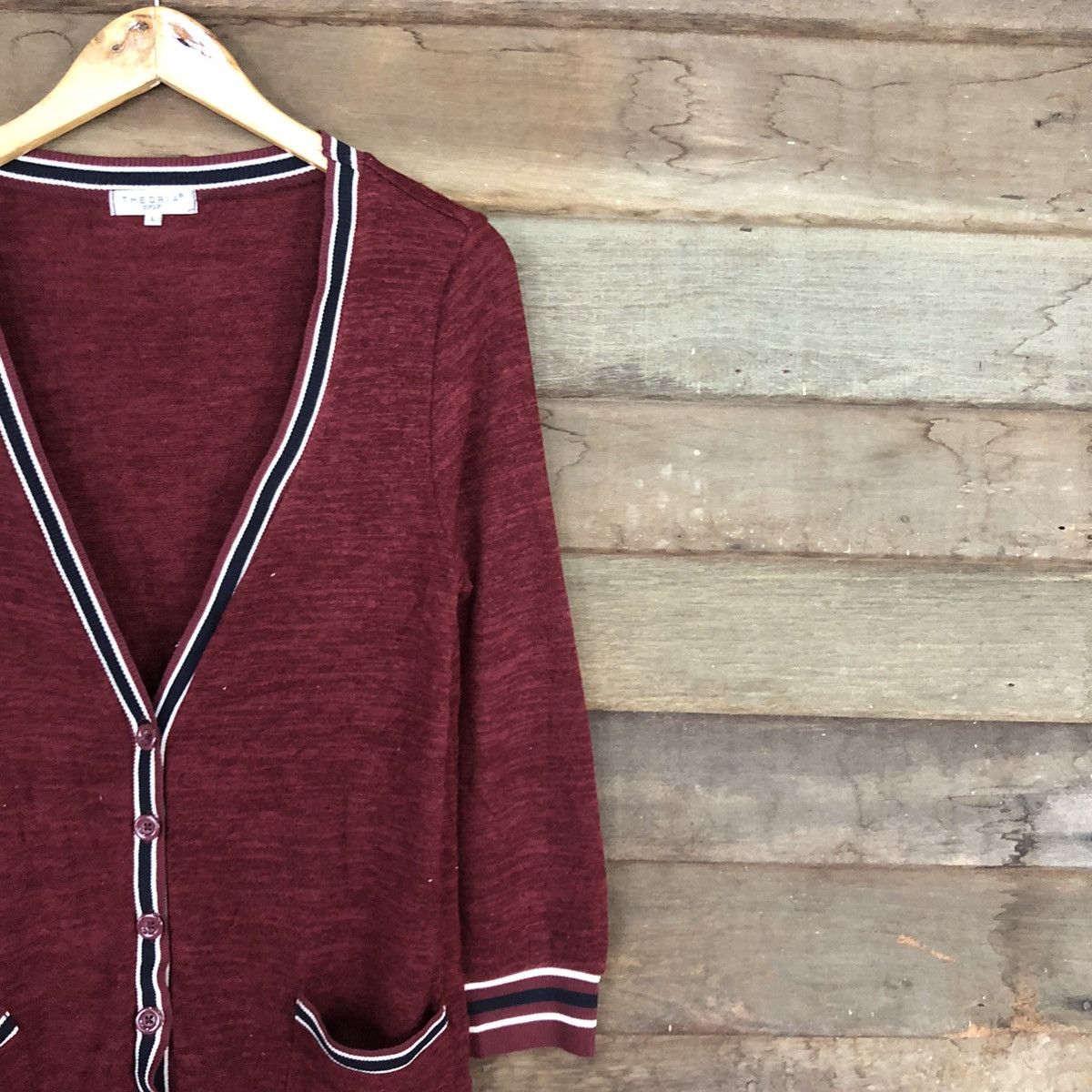 Homespun Knitwear Theoria Maroon Cardigan knitwear plain japan #508B Size US M / EU 48-50 / 2 - 5 Thumbnail