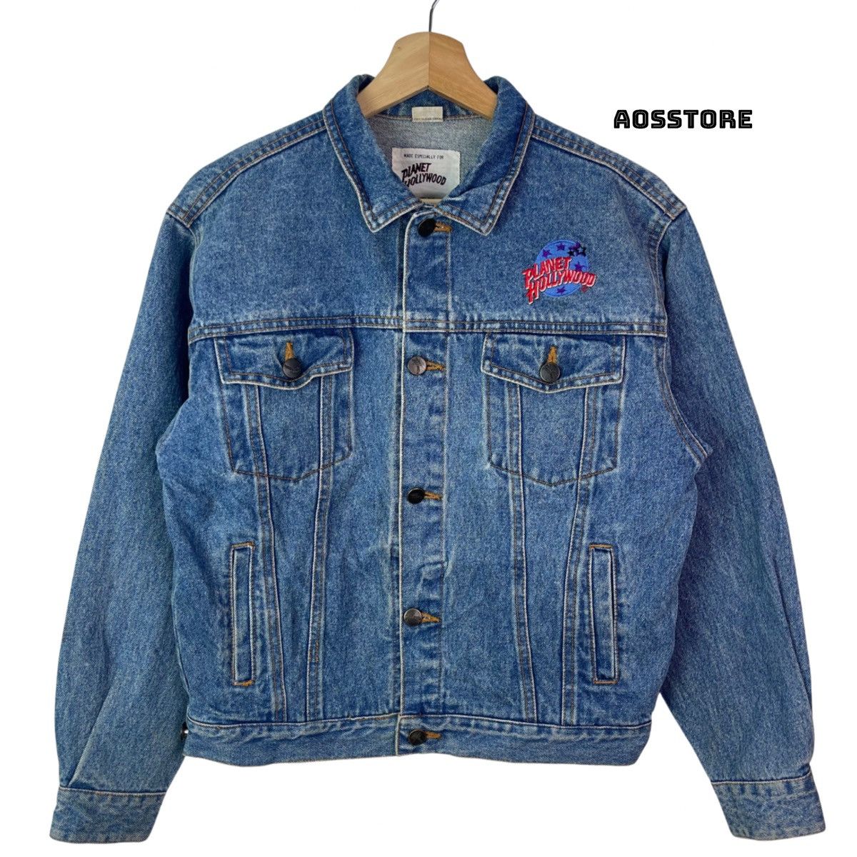 Vintage Planet Hollywood Jeans Jacket Rare Design.