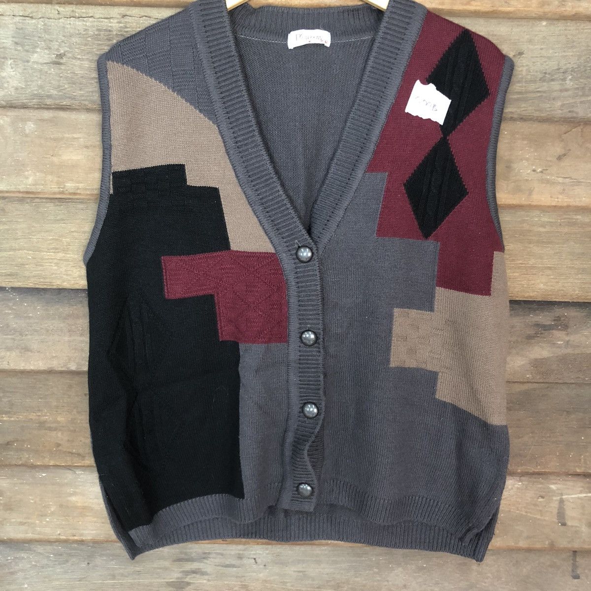 Homespun Knitwear × Japanese Brand Plum Nous vintage japan art Grey Knit Vest #500B Size US L / EU 52-54 / 3 - 6 Thumbnail
