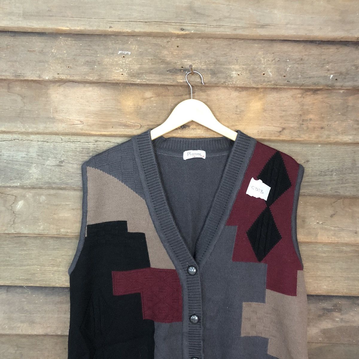 Homespun Knitwear × Japanese Brand Plum Nous vintage japan art Grey Knit Vest #500B Size US L / EU 52-54 / 3 - 2 Thumbnail