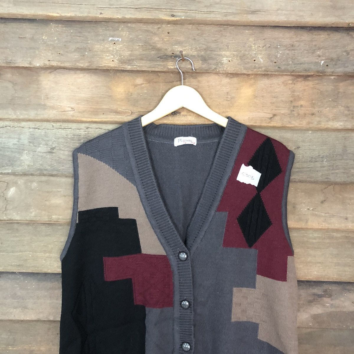 Homespun Knitwear × Japanese Brand Plum Nous vintage japan art Grey Knit Vest #500B Size US L / EU 52-54 / 3 - 7 Thumbnail