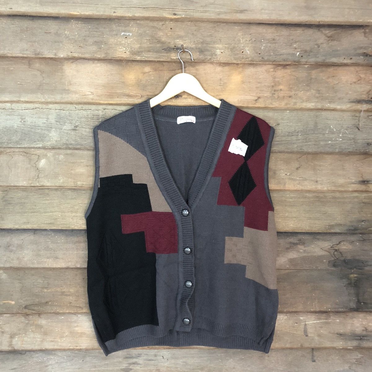 Homespun Knitwear × Japanese Brand Plum Nous vintage japan art Grey Knit Vest #500B Size US L / EU 52-54 / 3 - 3 Thumbnail