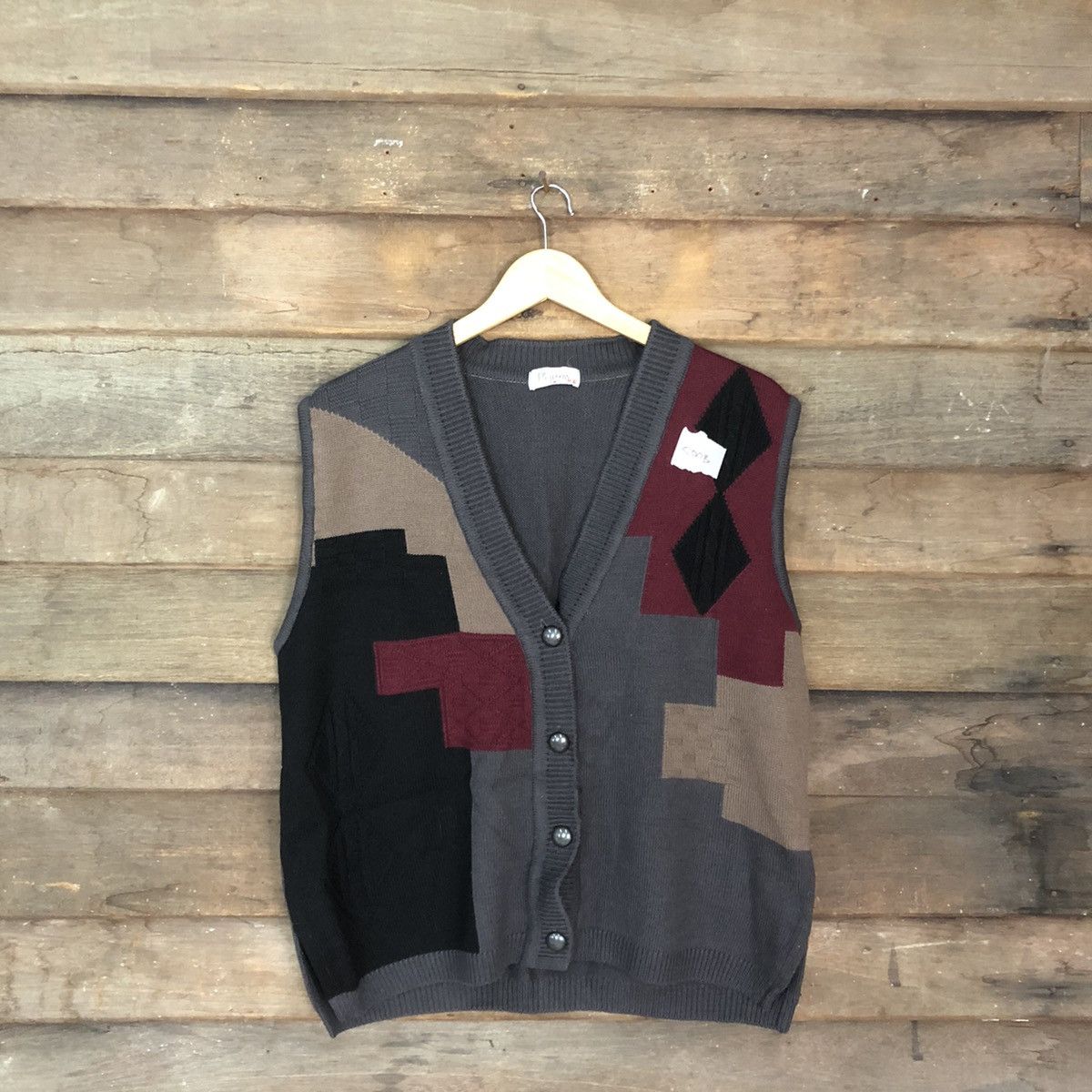 Homespun Knitwear × Japanese Brand Plum Nous vintage japan art Grey Knit Vest #500B Size US L / EU 52-54 / 3 - 1 Thumbnail