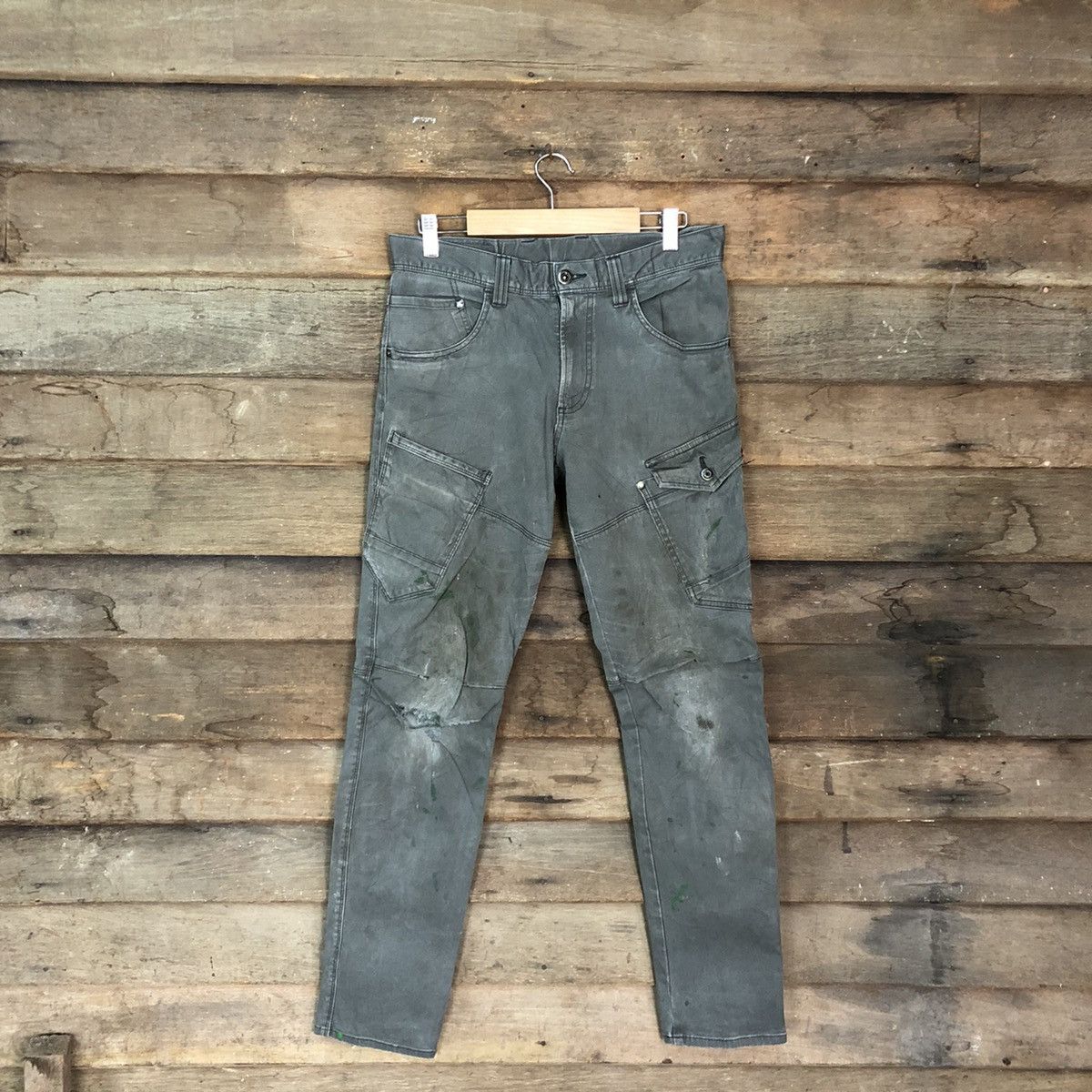 Japanese Brand Burtle Grey Multipocket thrased Tactical Cargo Pants #c1232 Size US 30 / EU 46 - 1 Thumbnail