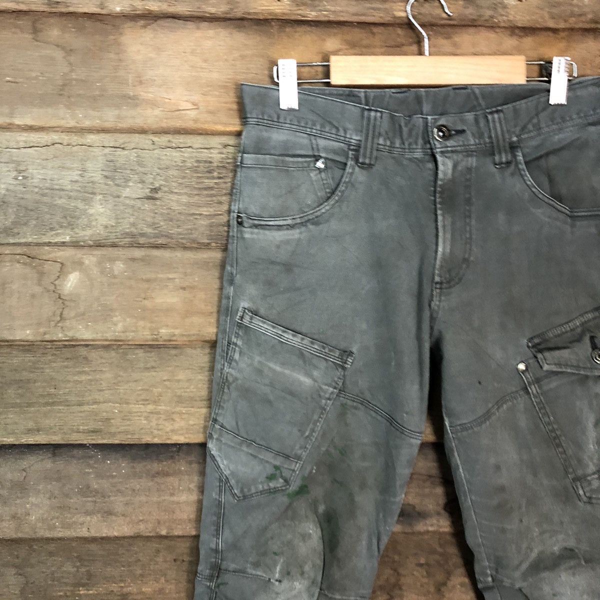 Japanese Brand Burtle Grey Multipocket thrased Tactical Cargo Pants #c1232 Size US 30 / EU 46 - 6 Thumbnail
