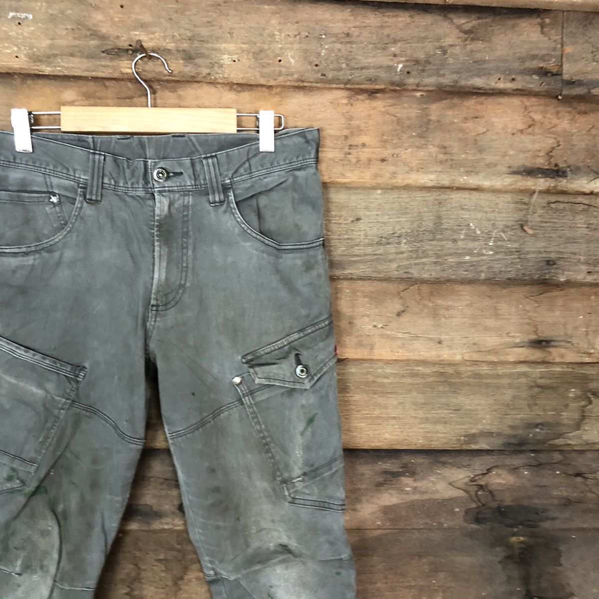 Japanese Brand Burtle Grey Multipocket thrased Tactical Cargo Pants #c1232 Size US 30 / EU 46 - 5 Thumbnail