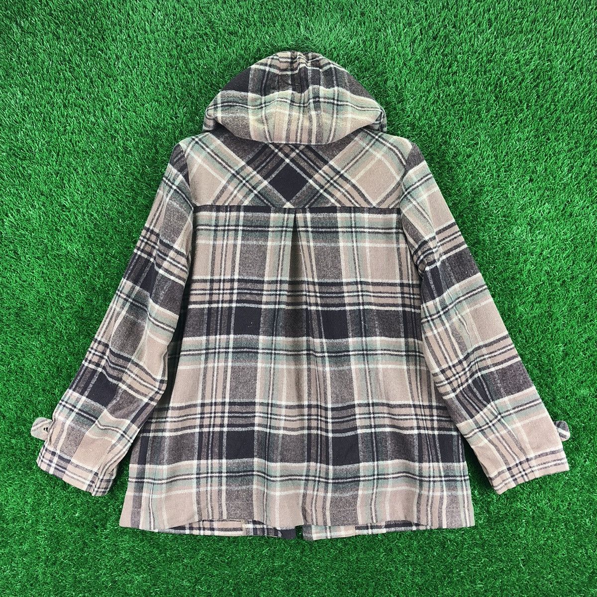 Japanese Brand Vintage Women Wool Jacket Hoodie Tartan Check by PBI Size M / US 6-8 / IT 42-44 - 4 Thumbnail