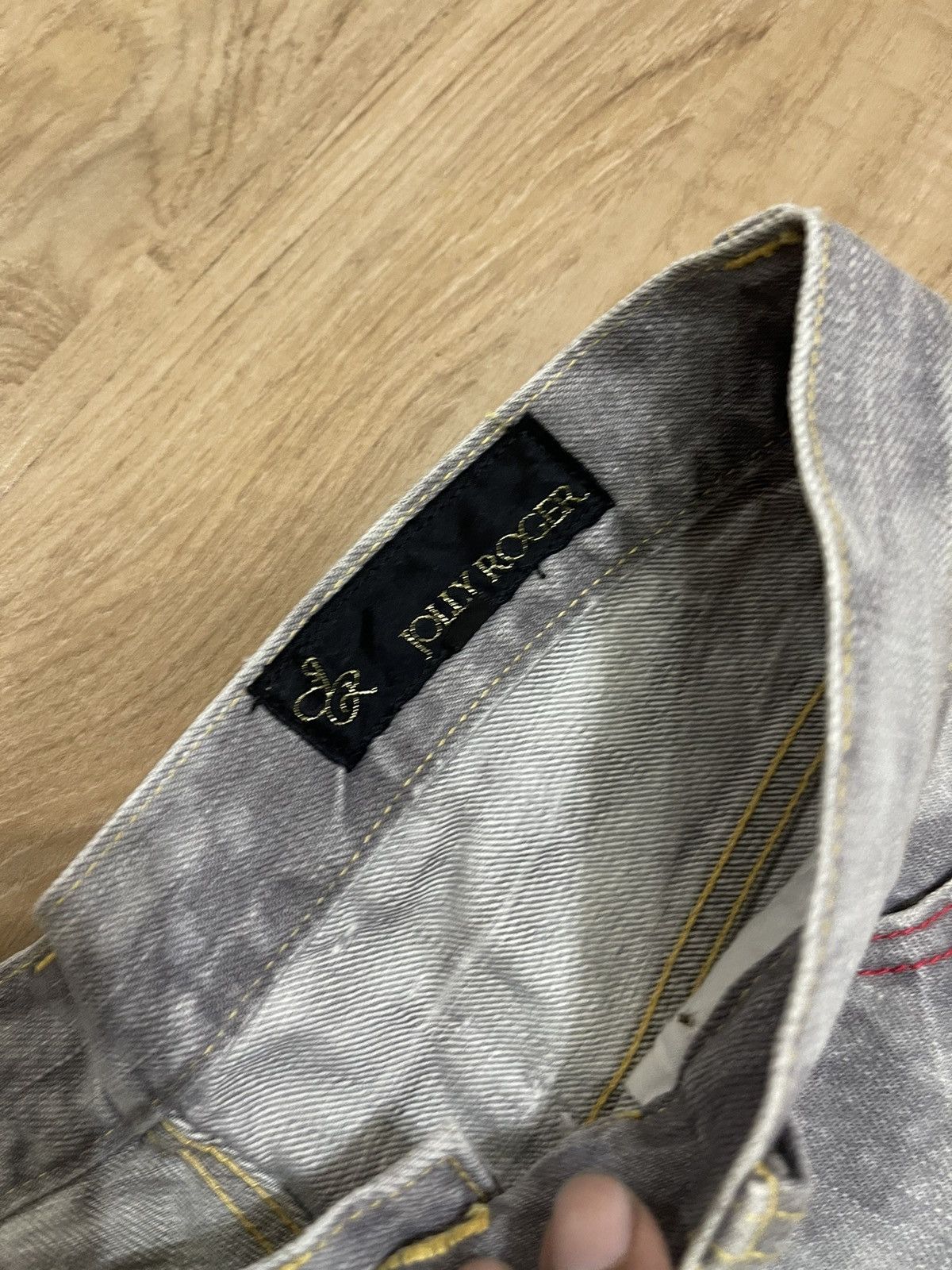Japanese Brand Jolly Roger Acid Wash style jeans Size US 39 - 3 Thumbnail
