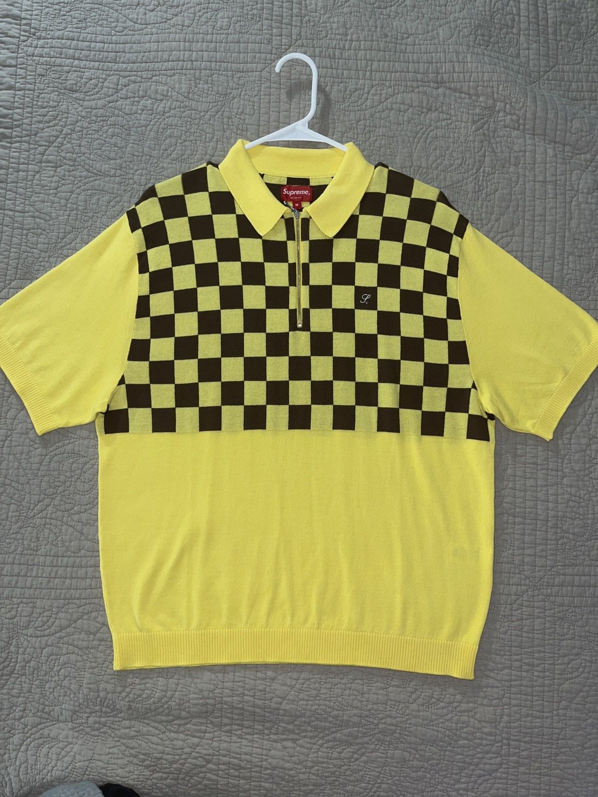 Supreme ⭐️🏁Supreme Checkerboard Zip Polo🏁⭐️ | Grailed
