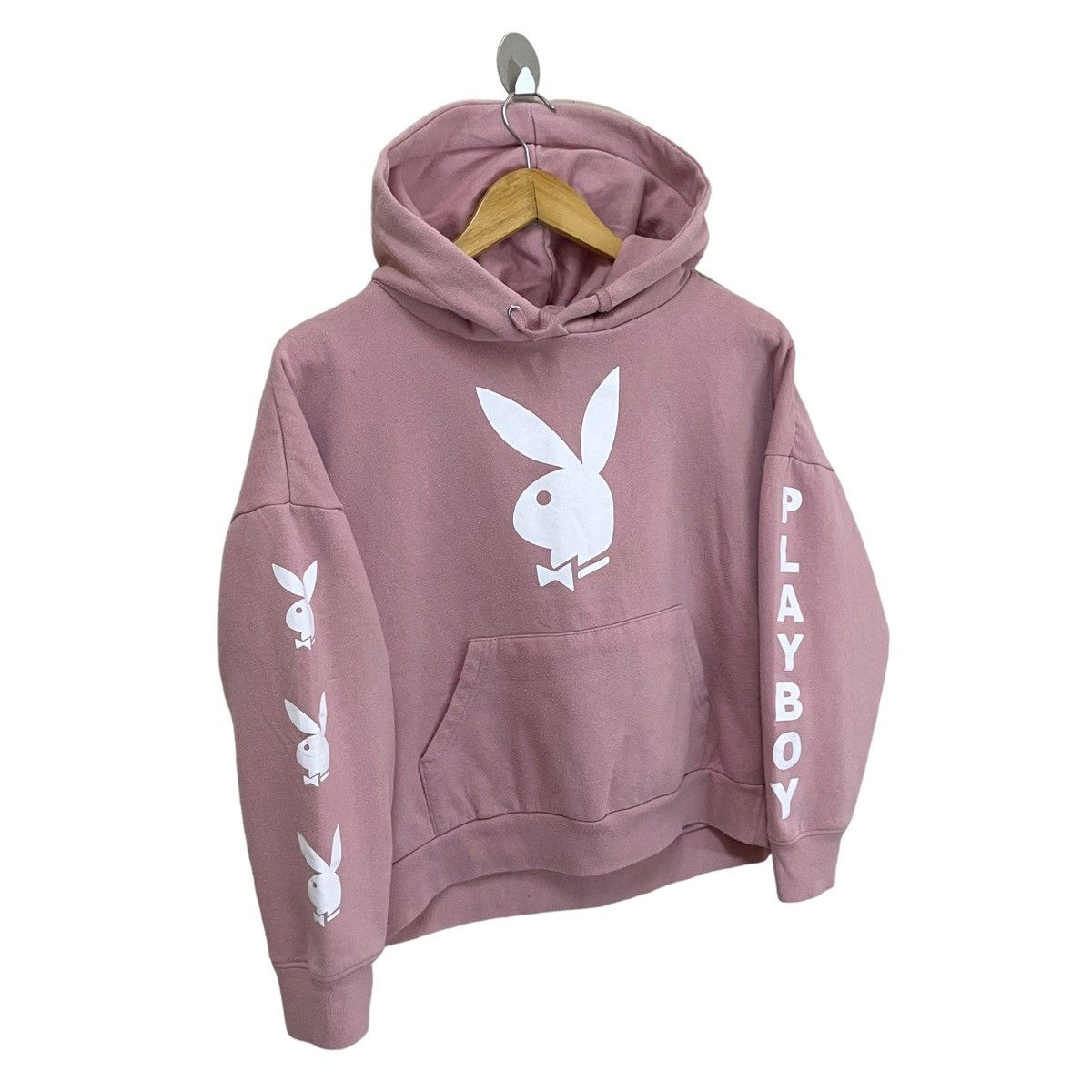 Pink Playboy Hoodie Mens Playboy Diamanté Hoodie Plum Culture Kings