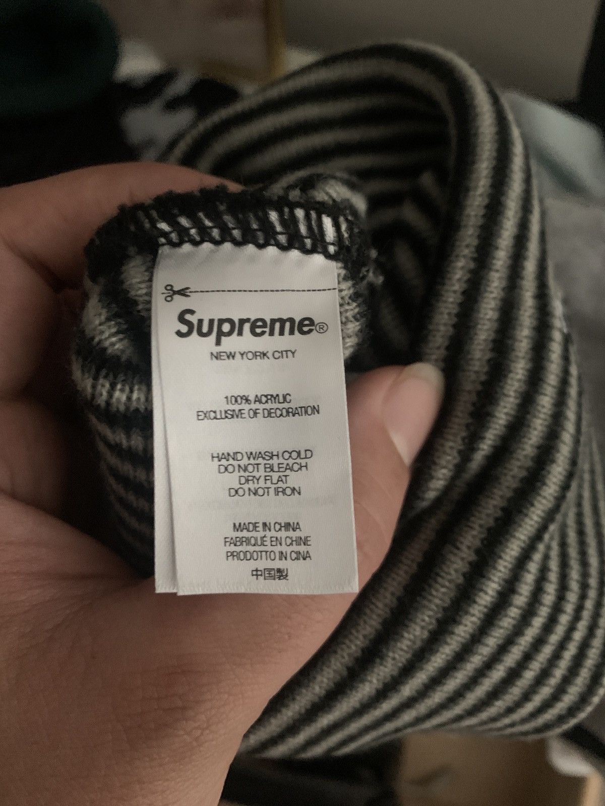 Supreme Supreme Rainbow Stripe Beanie - Black Size ONE SIZE - 3 Thumbnail