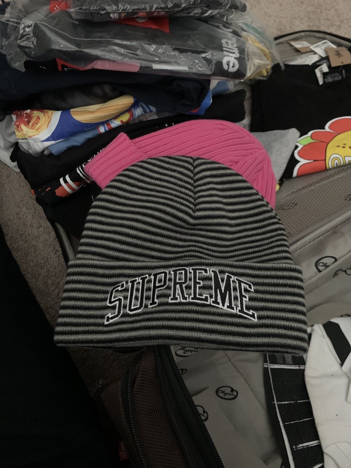 Supreme Supreme Rainbow Stripe Beanie - Black Size ONE SIZE - 2 Thumbnail