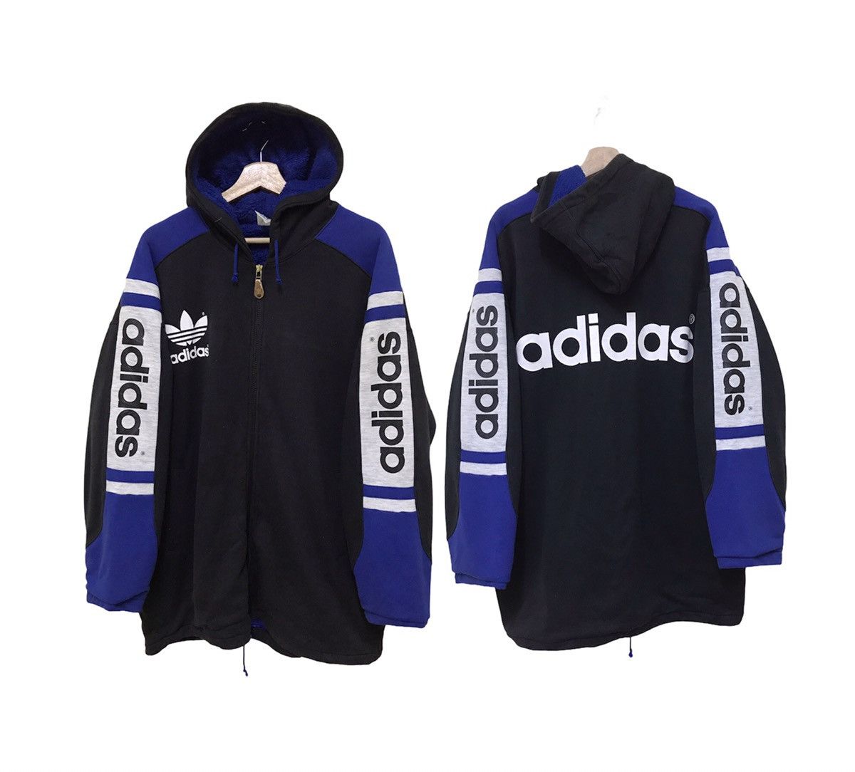 image of Adidas Jacket Adidas Three Stripes Adidas Trefoil, Men's (Size Large)