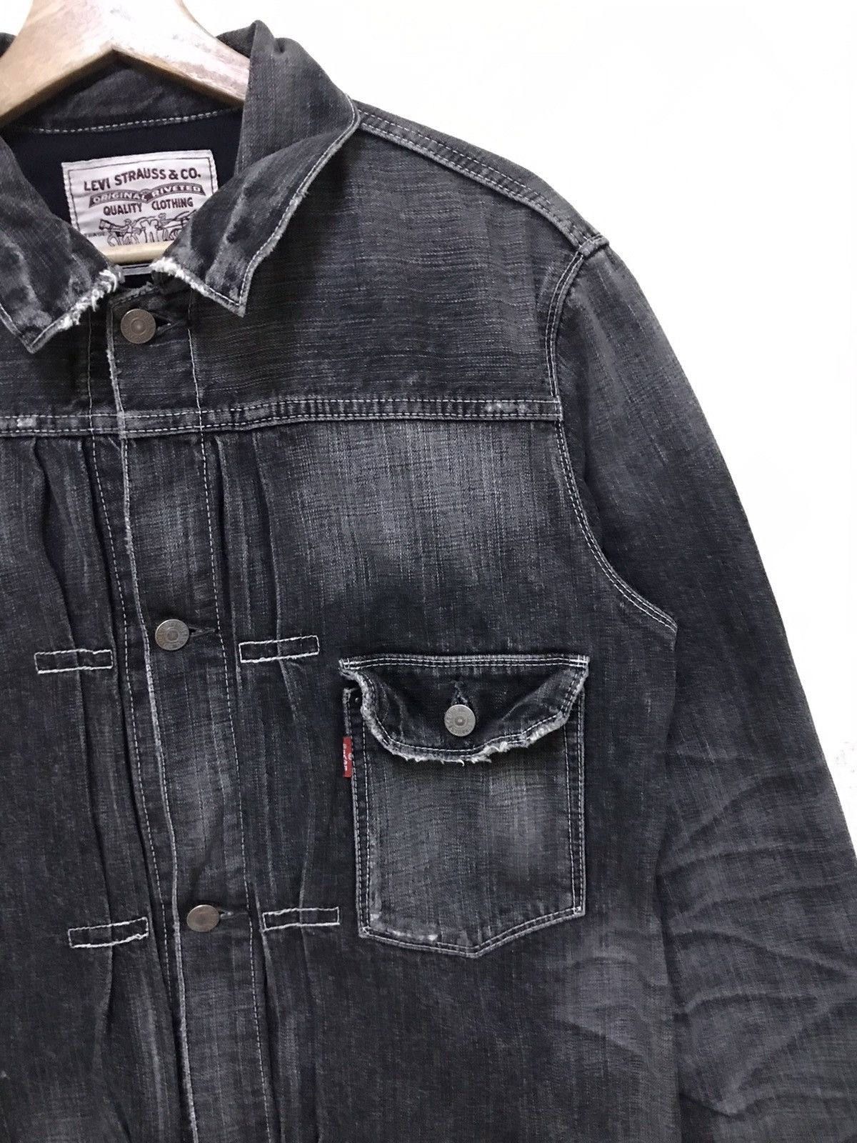 Levi's × Vintage Vintage Levis Distressed Denim Button Jacket Size US M / EU 48-50 / 2 - 5 Thumbnail