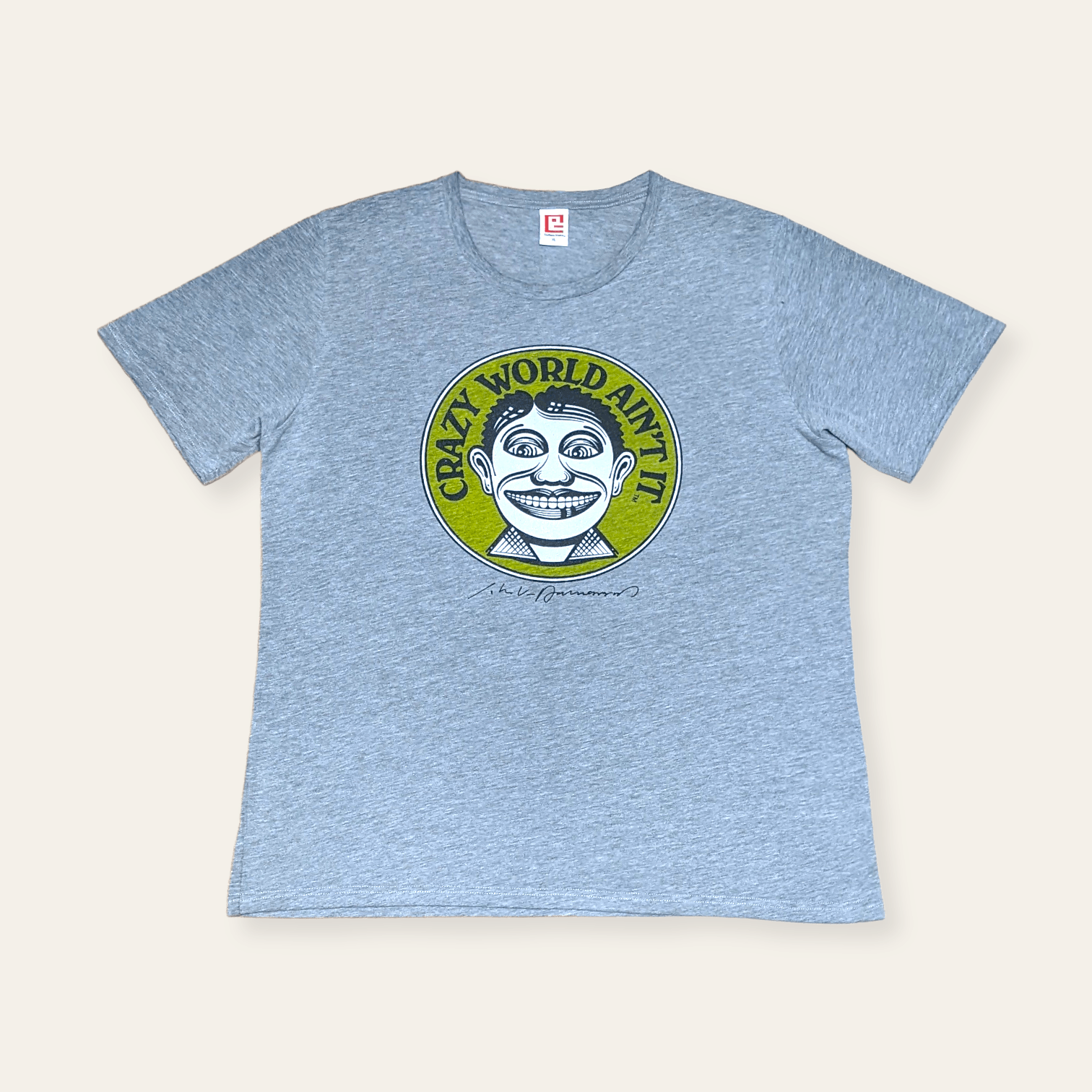 Keith Haring × Vintage Vintage Artwork John Van Hamersveld Crazy World T shirt Size US L / EU 52-54 / 3 - 2 Thumbnail