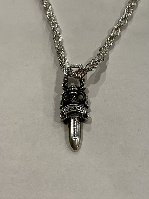 Chrome Hearts Chrome Hearts Dagger Pendant Rope Chain Necklace Silver ...