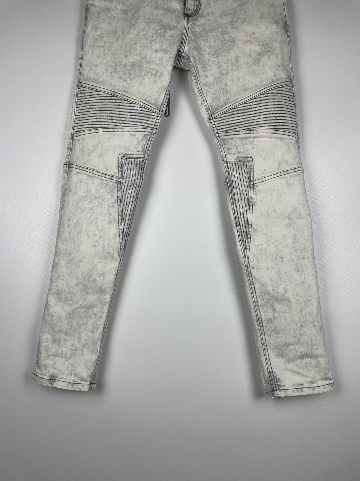 Neil Barrett Neil Barret Skinny Leg Bleached Denim Biker Jeans Size US 33 - 6 Thumbnail