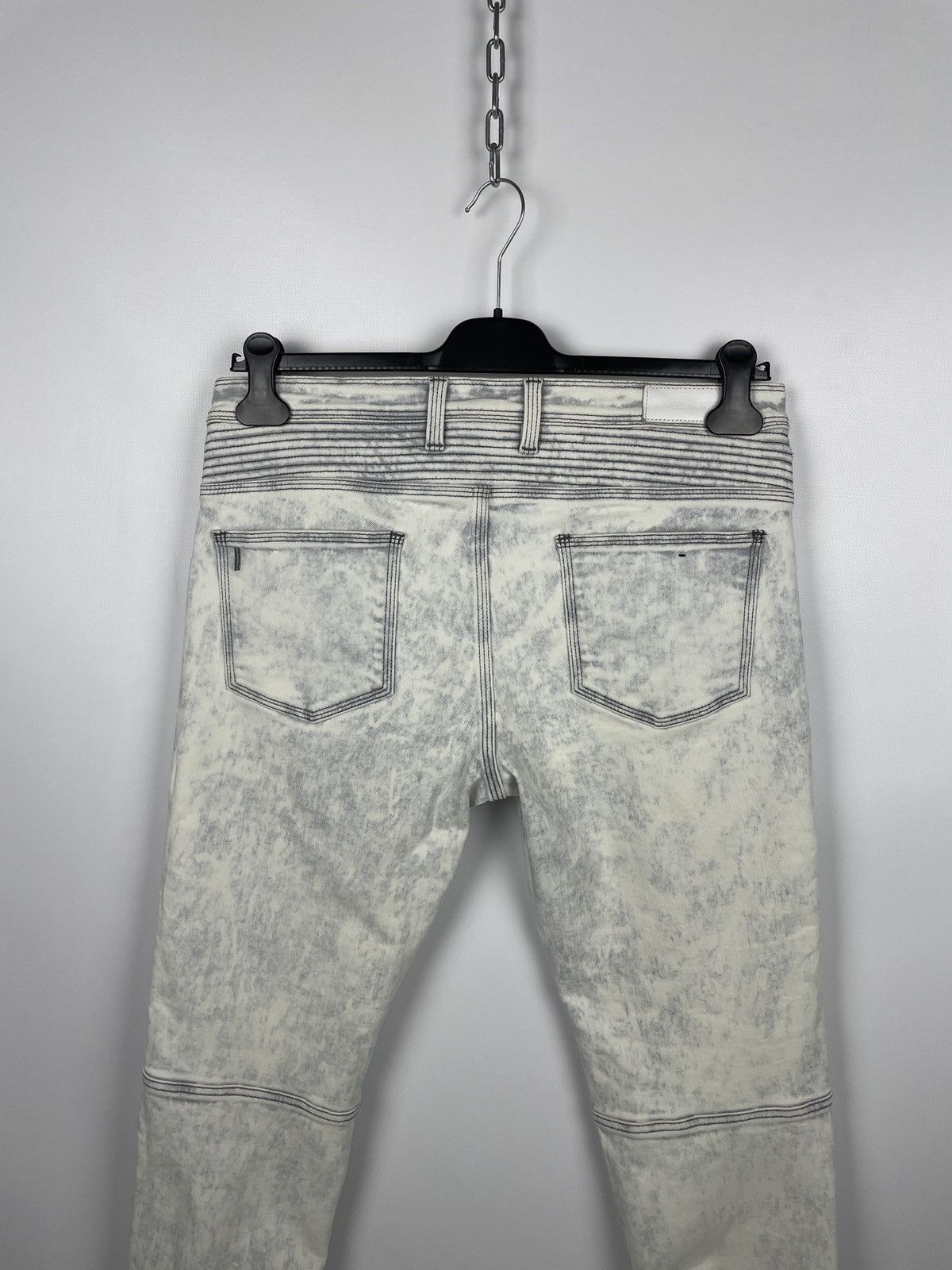 Neil Barrett Neil Barret Skinny Leg Bleached Denim Biker Jeans Size US 33 - 7 Thumbnail