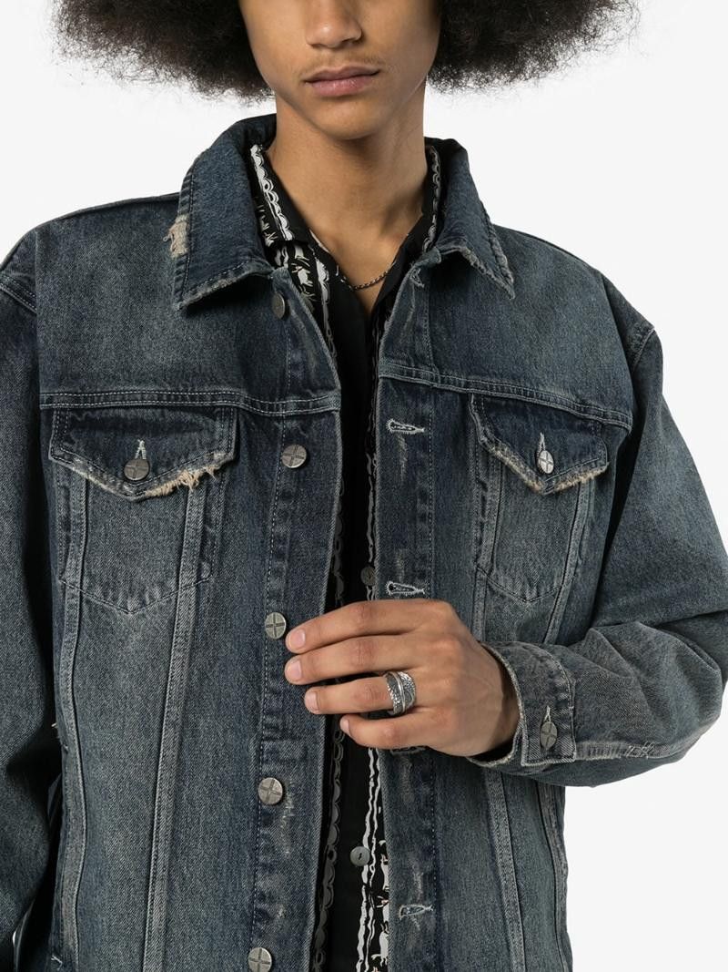 Ksubi Distressed Denim Jacket Size US XXL / EU 58 / 5 - 6 Thumbnail