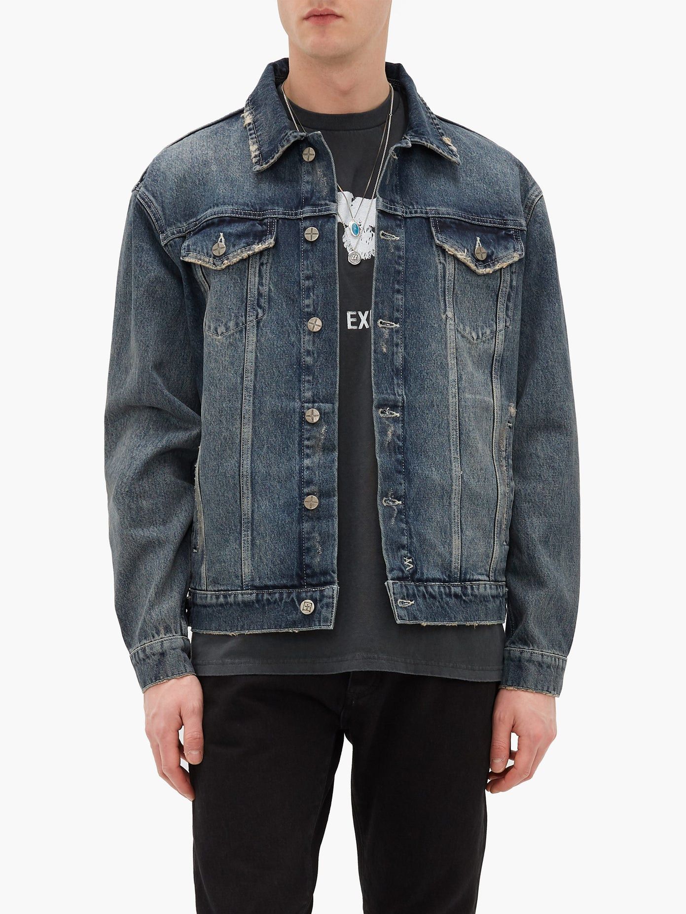 Ksubi Distressed Denim Jacket Size US XXL / EU 58 / 5 - 2 Thumbnail