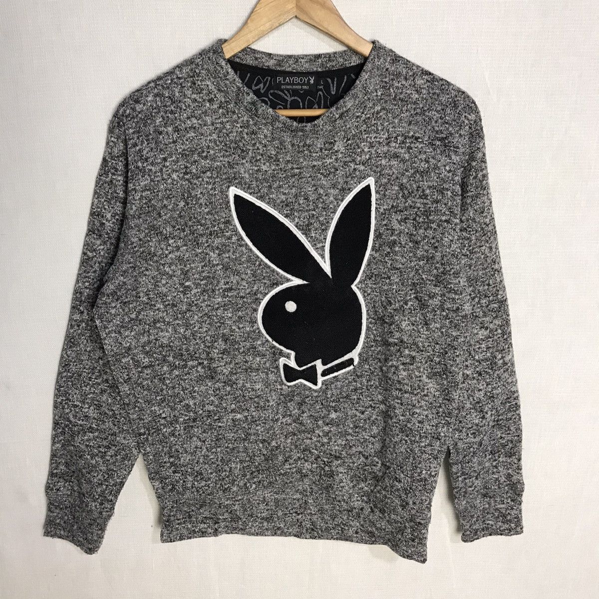 Playboy grey big bunny crewneck
