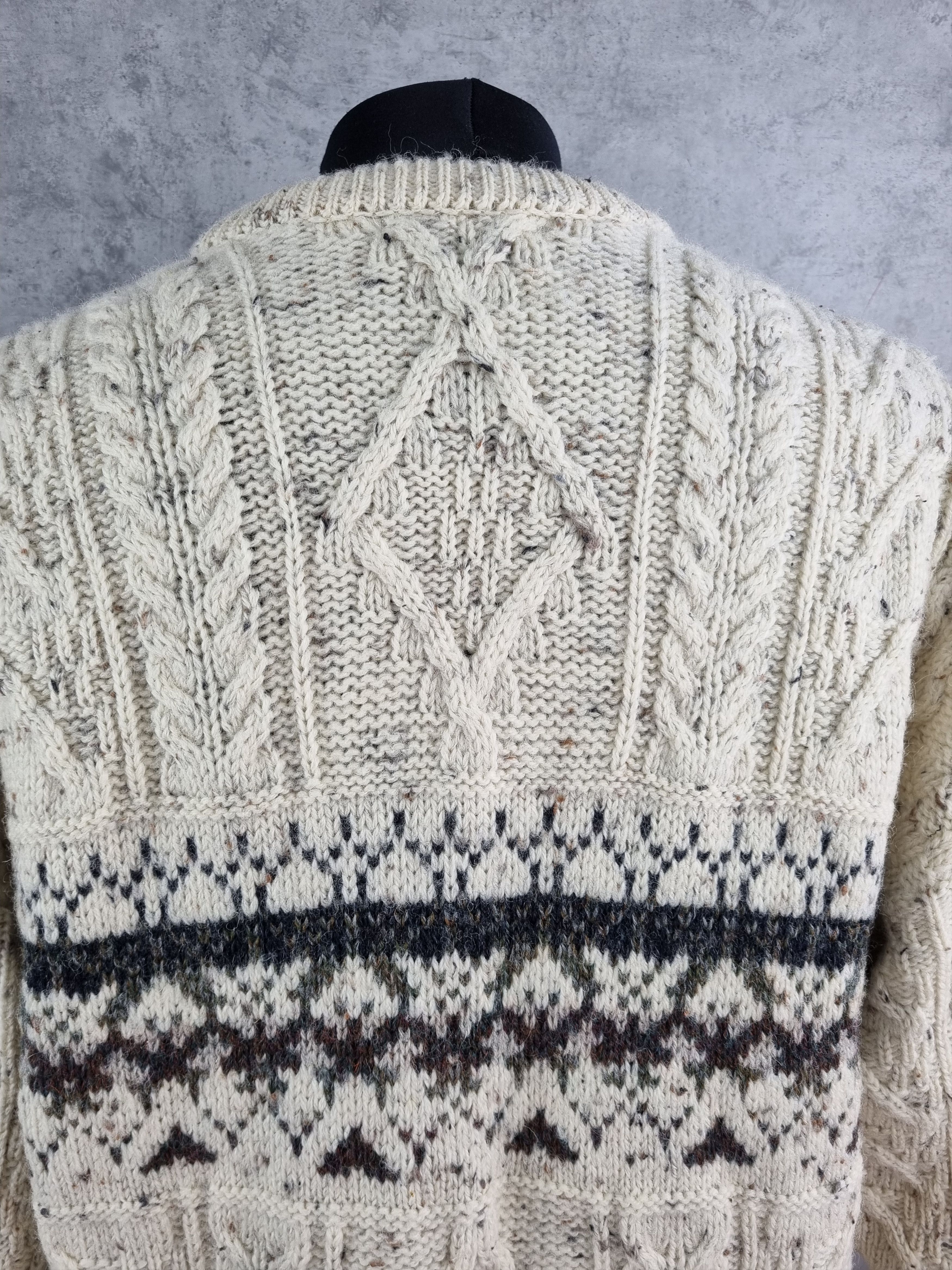 Aran Crafts × Barbour 80s Wool Sweater Aran Crafts Fisherman Cable Knitwear Size US L / EU 52-54 / 3 - 6 Thumbnail