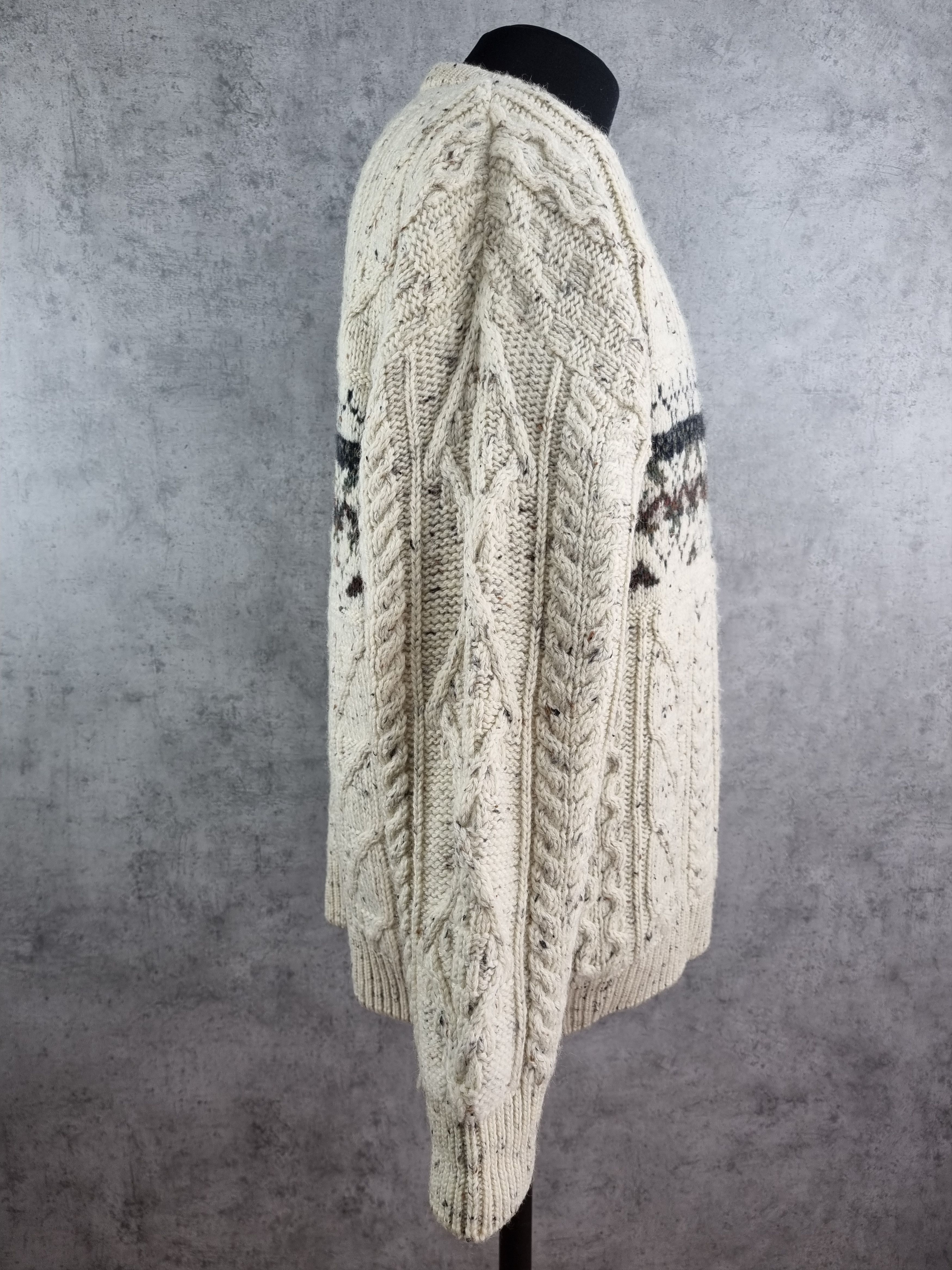 Aran Crafts × Barbour 80s Wool Sweater Aran Crafts Fisherman Cable Knitwear Size US L / EU 52-54 / 3 - 7 Thumbnail