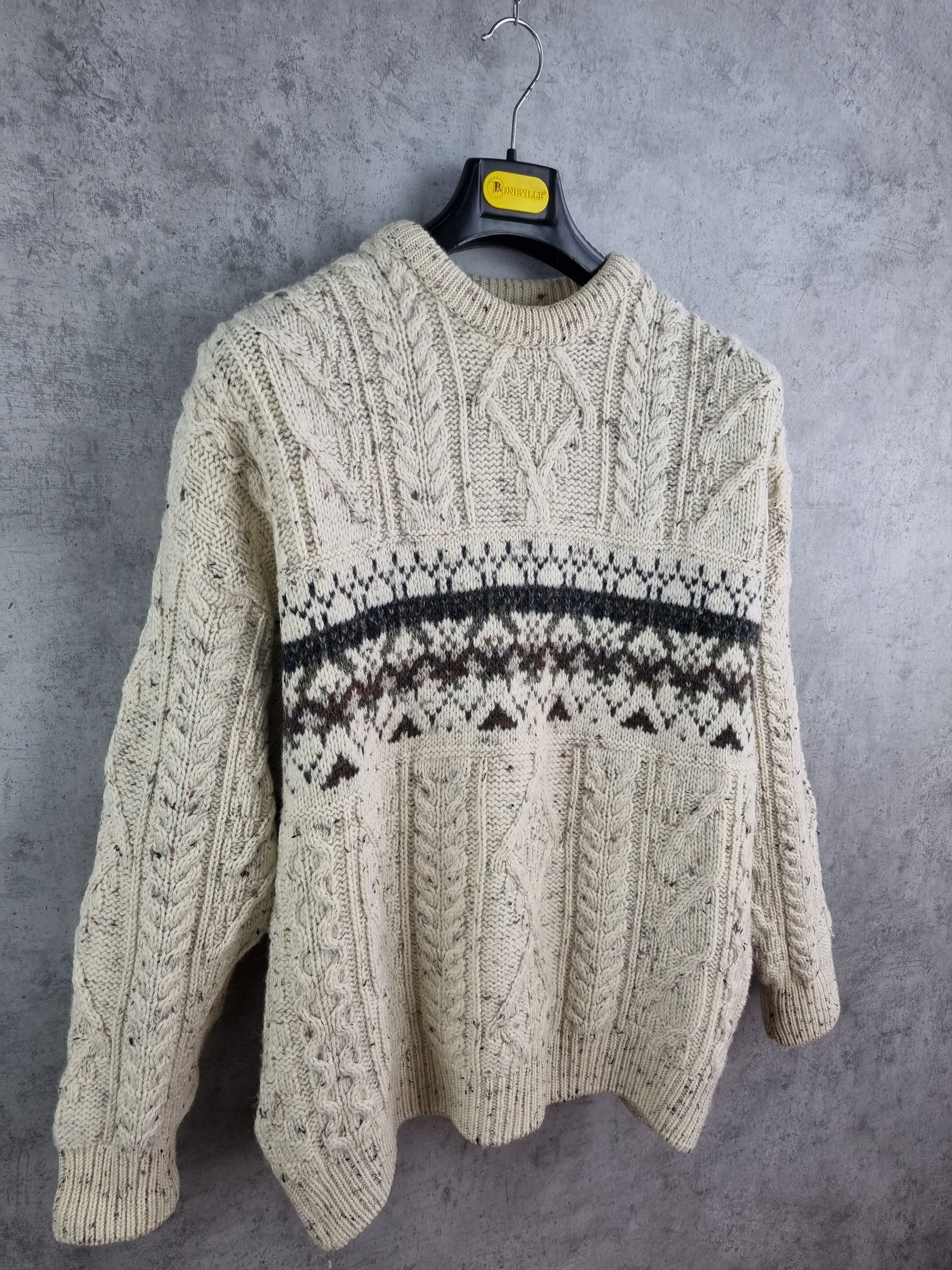 Aran Crafts × Barbour 80s Wool Sweater Aran Crafts Fisherman Cable Knitwear Size US L / EU 52-54 / 3 - 17 Thumbnail
