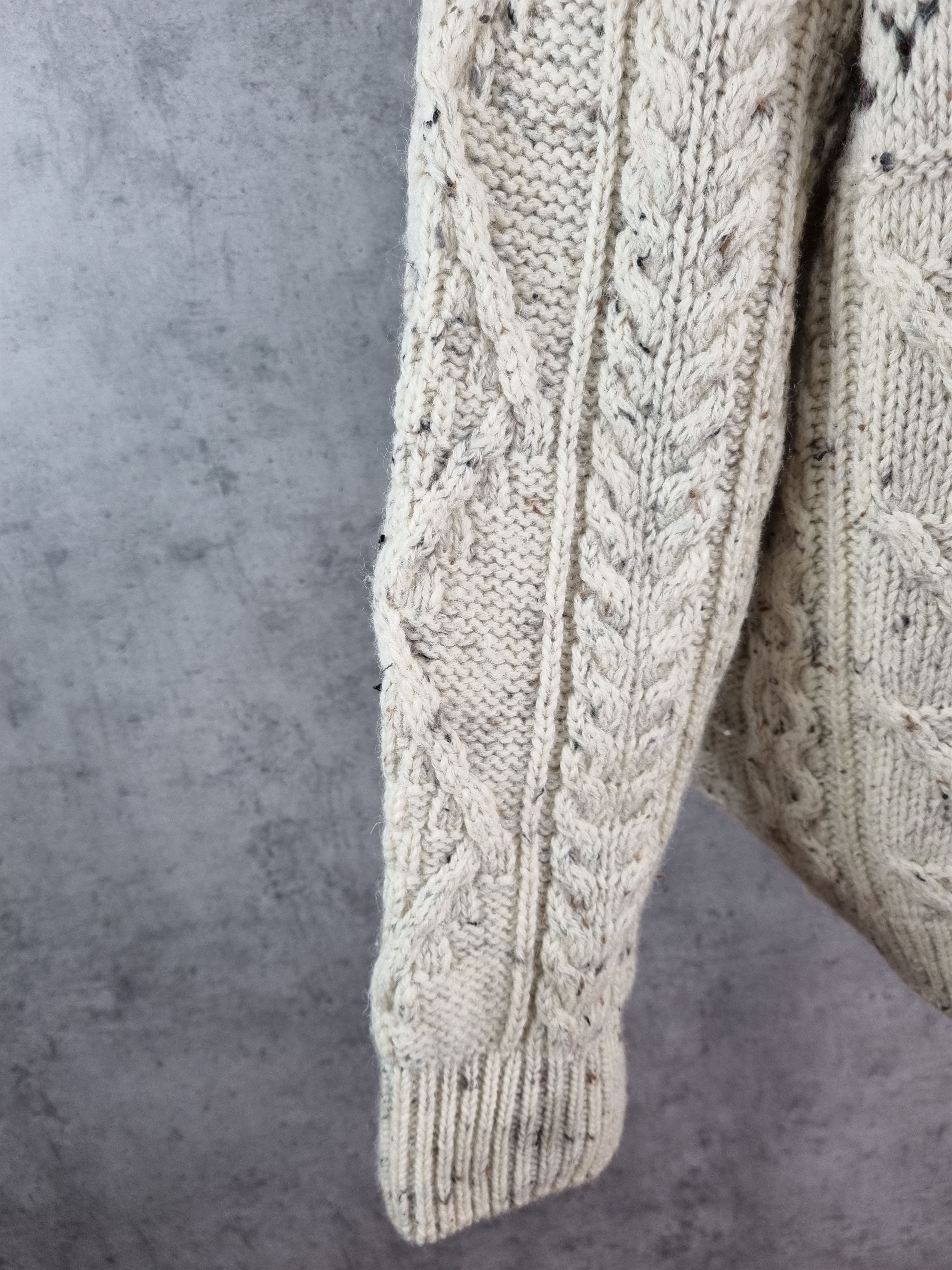 Aran Crafts × Barbour 80s Wool Sweater Aran Crafts Fisherman Cable Knitwear Size US L / EU 52-54 / 3 - 12 Thumbnail