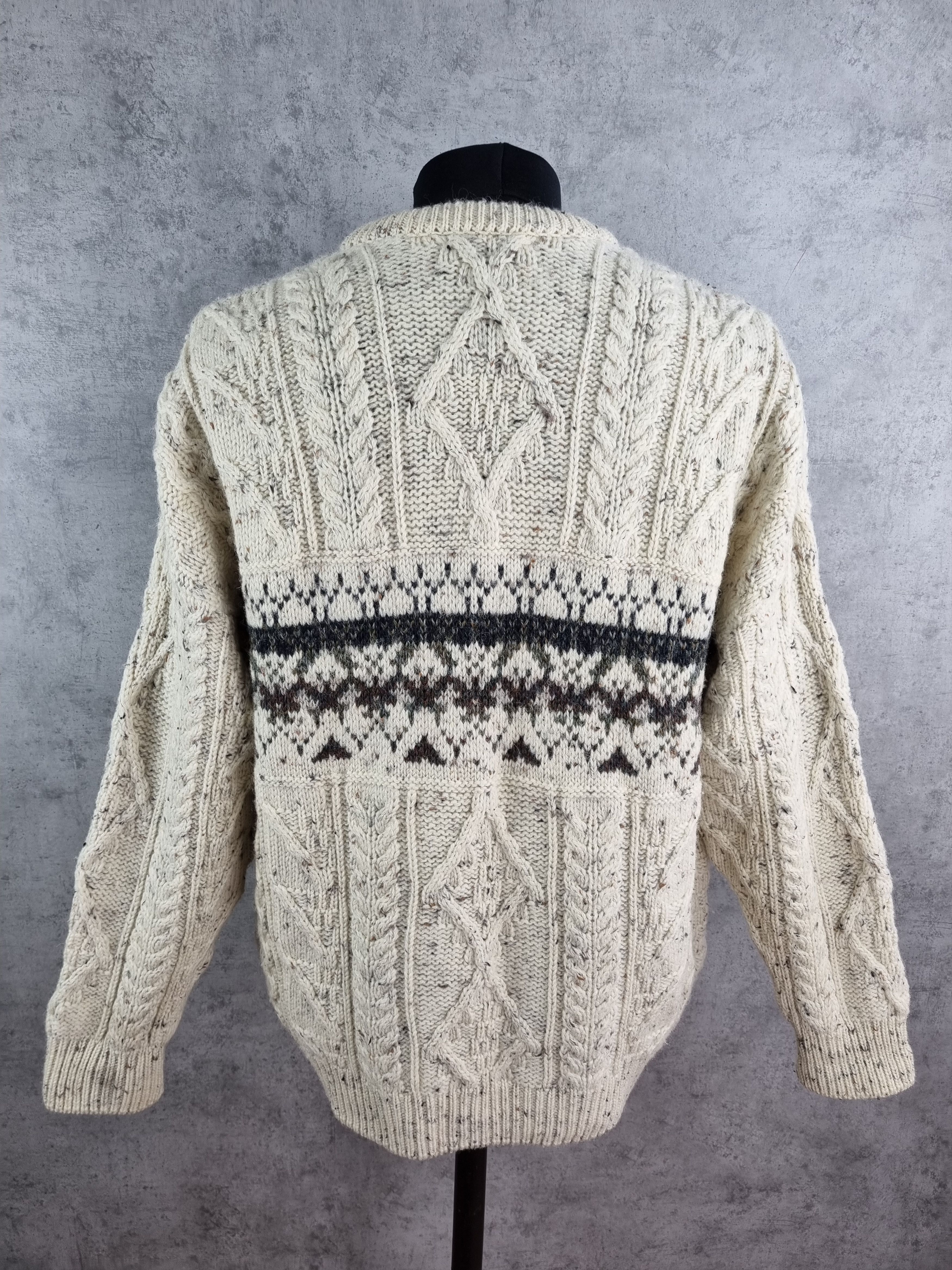 Aran Crafts × Barbour 80s Wool Sweater Aran Crafts Fisherman Cable Knitwear Size US L / EU 52-54 / 3 - 4 Thumbnail