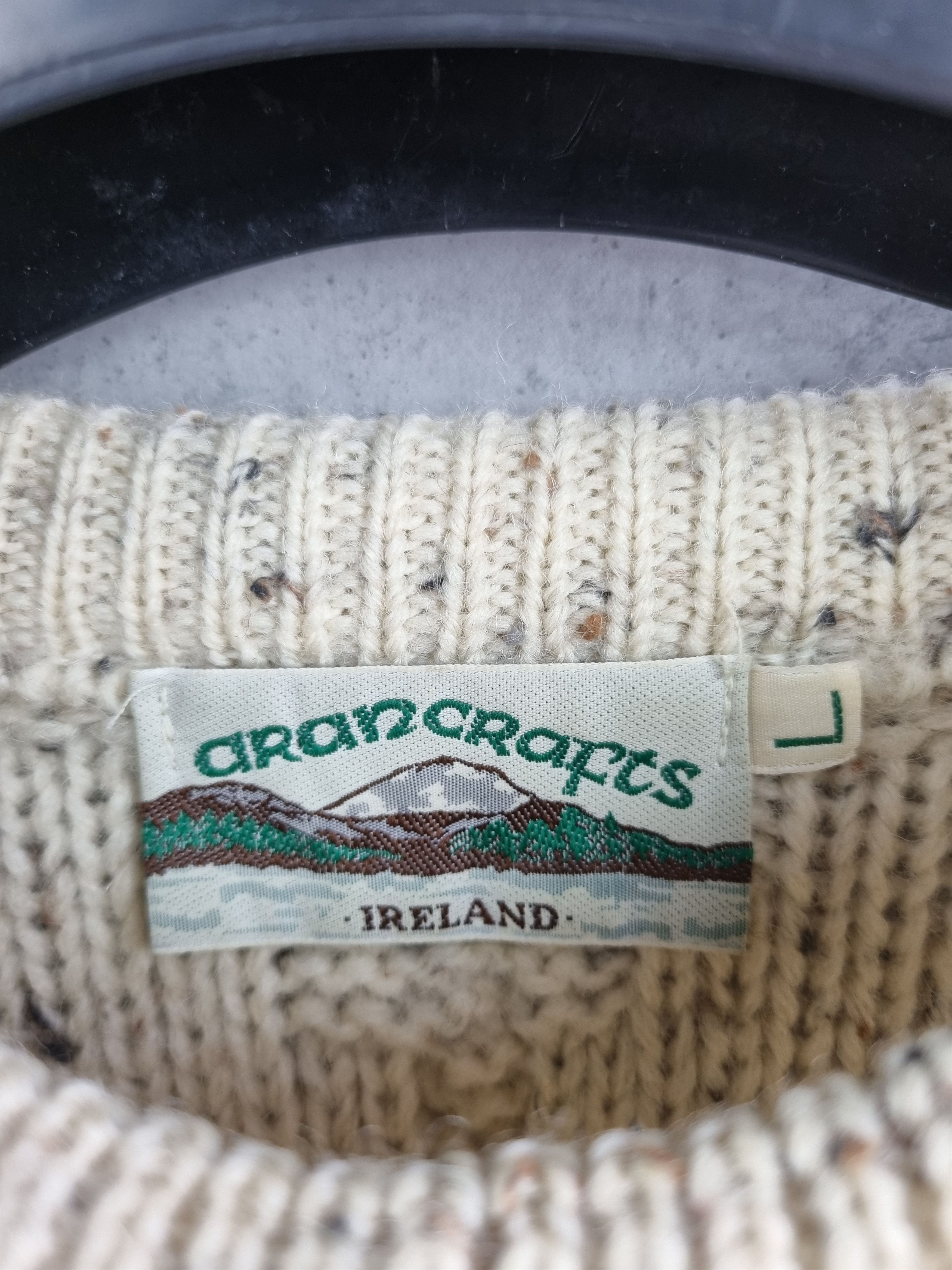 Aran Crafts × Barbour 80s Wool Sweater Aran Crafts Fisherman Cable Knitwear Size US L / EU 52-54 / 3 - 13 Thumbnail