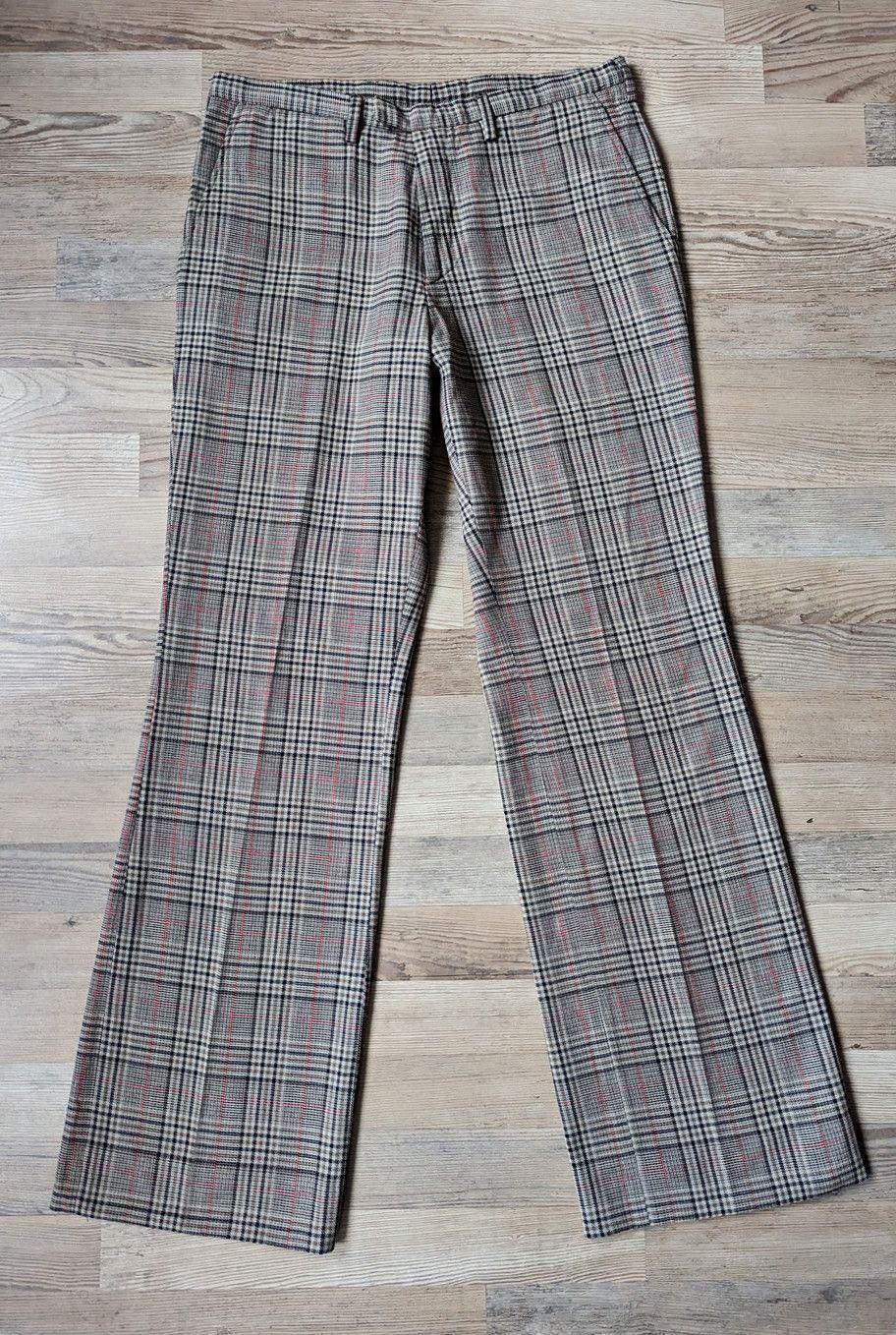 Vintage Vintage Plaid Checked Slacks Wide Leg Pants Retro 31 Size US 31 - 2 Thumbnail