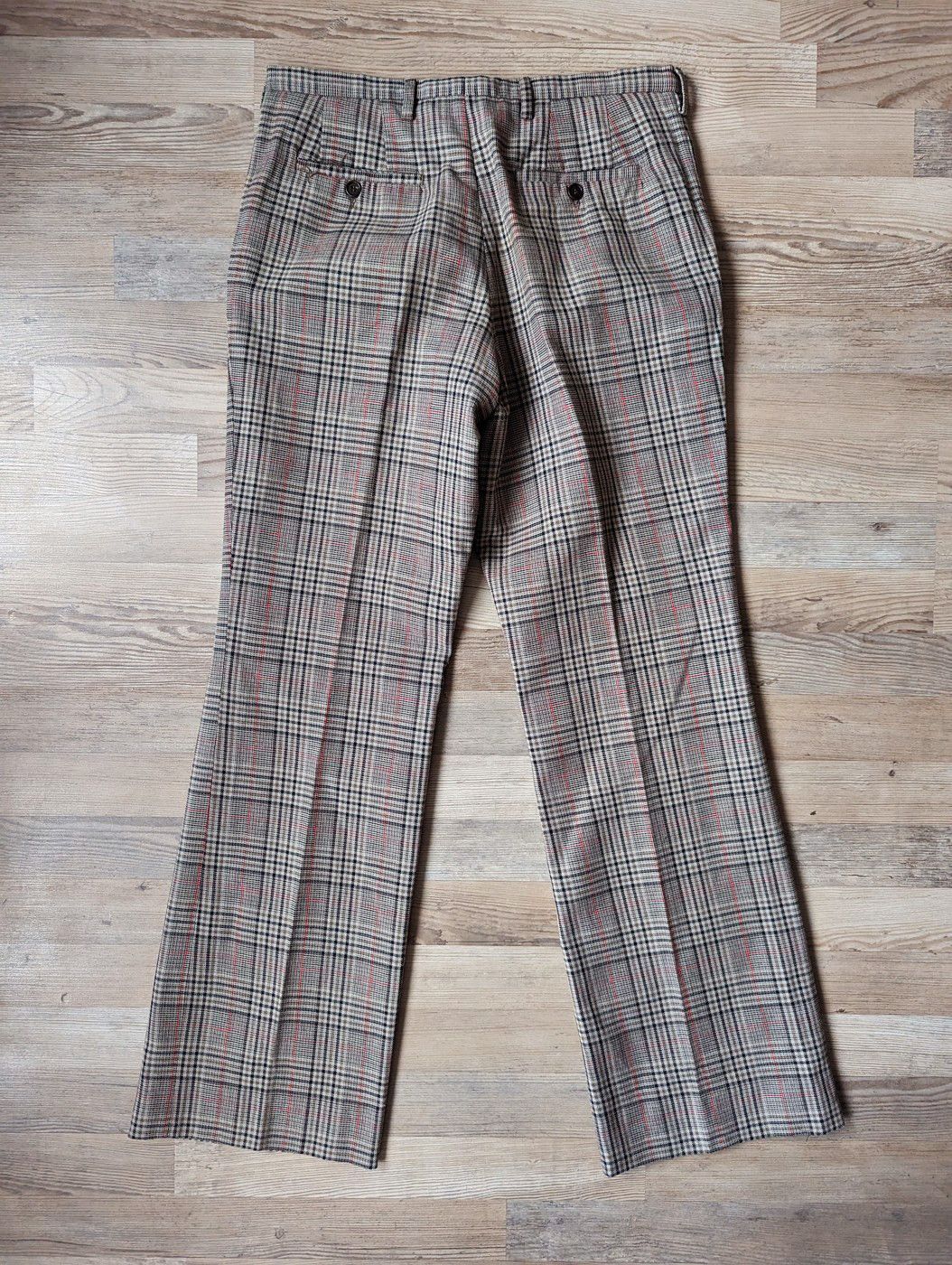 Vintage Vintage Plaid Checked Slacks Wide Leg Pants Retro 31 Size US 31 - 1 Thumbnail