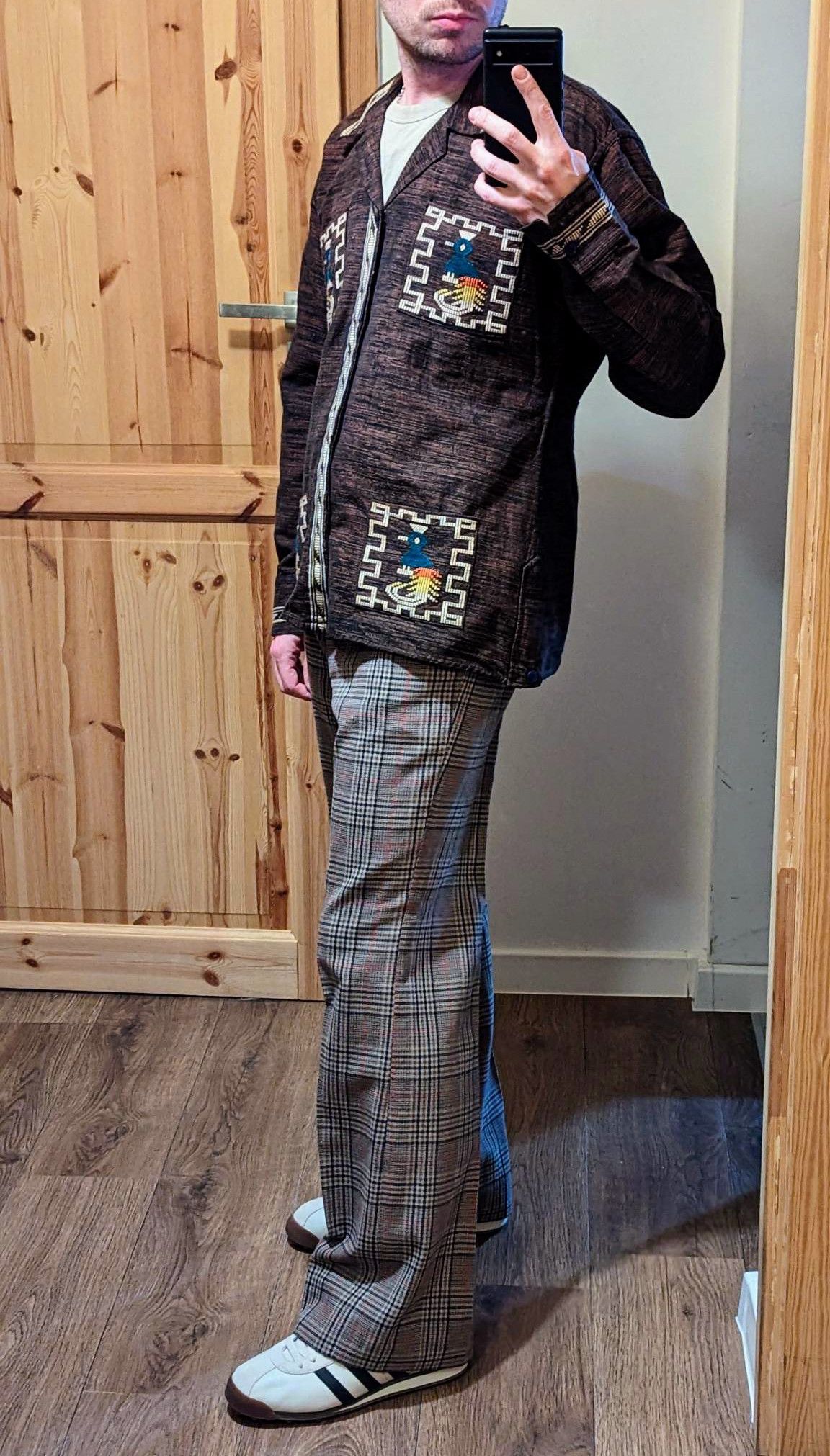 Vintage Vintage Plaid Checked Slacks Wide Leg Pants Retro 31 Size US 31 - 3 Thumbnail