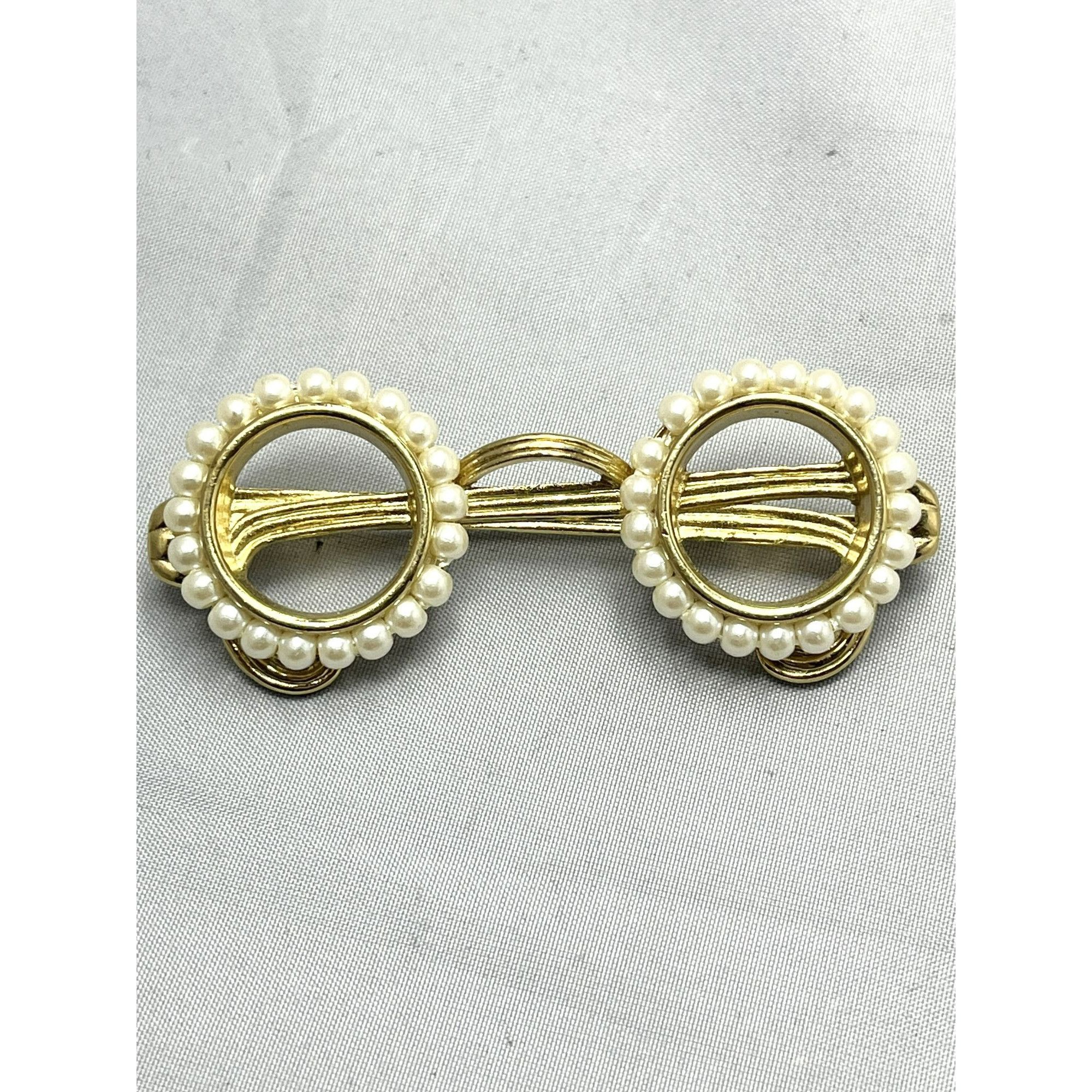 Vintage Vintage Faux Pearl Glasses Brooch Pin Size ONE SIZE - 4 Thumbnail