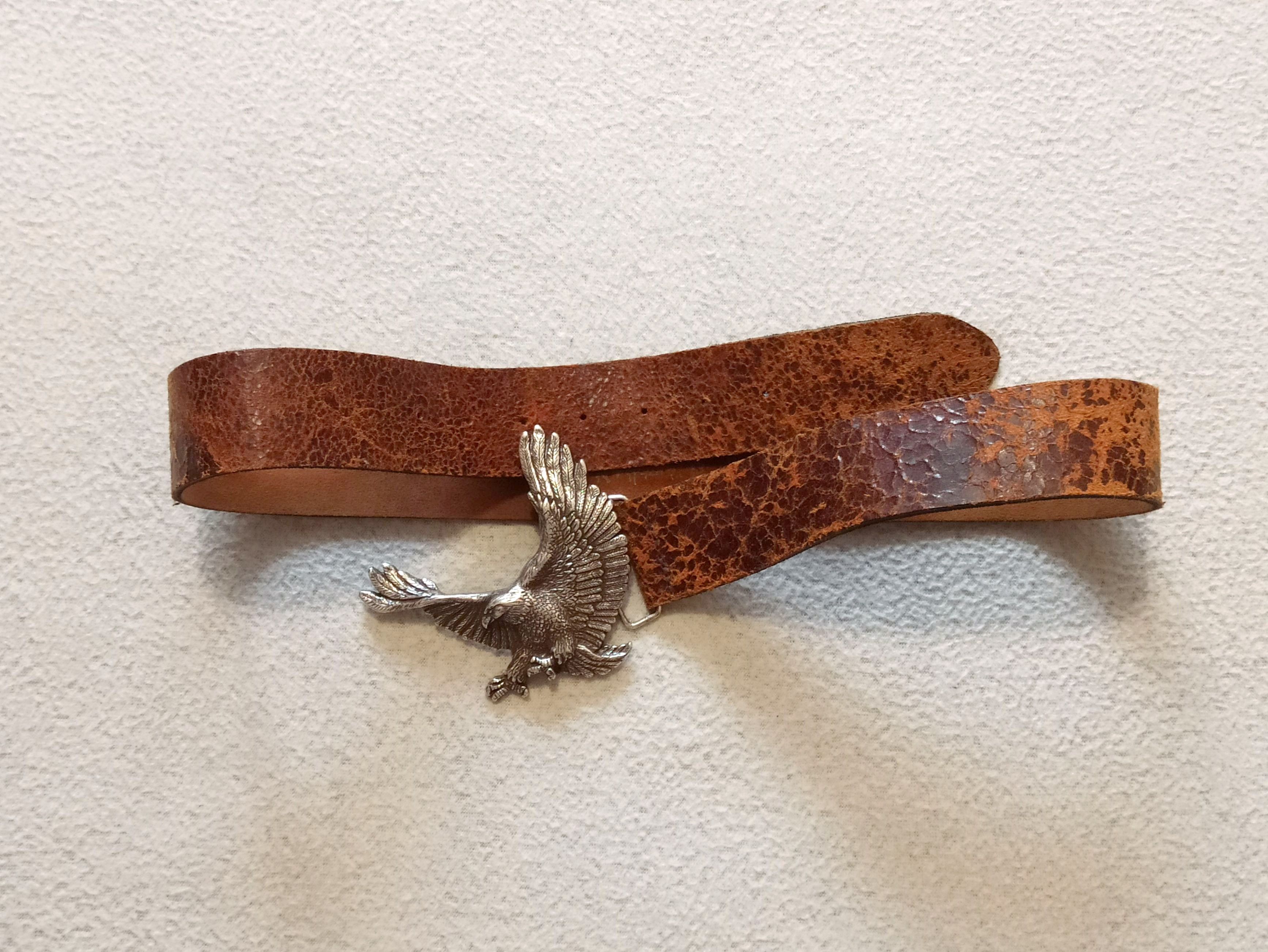 River Island × Vintage River Island leather metal eagle buckle belt Size ONE SIZE - 4 Thumbnail