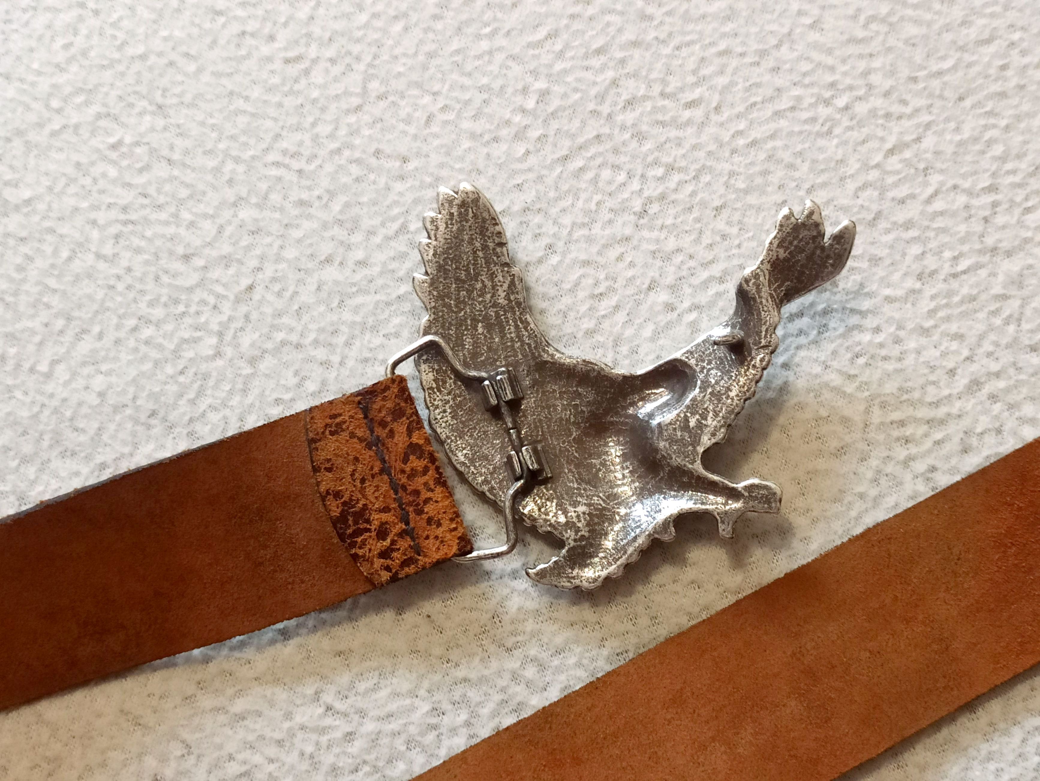 River Island × Vintage River Island leather metal eagle buckle belt Size ONE SIZE - 6 Thumbnail