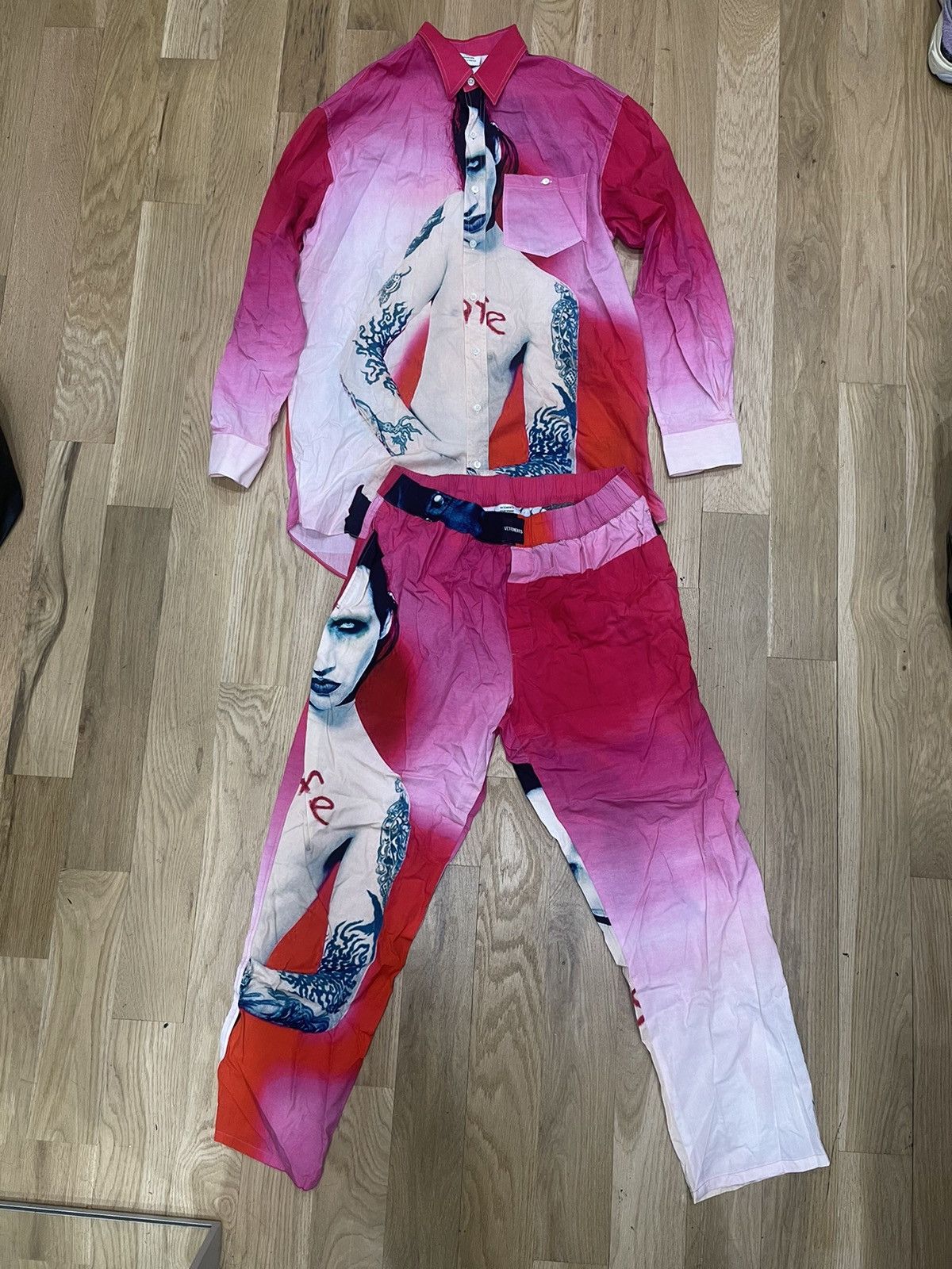 Vetements Vetements Pink Marylin Manson 'Unsafe' Shirt | Grailed