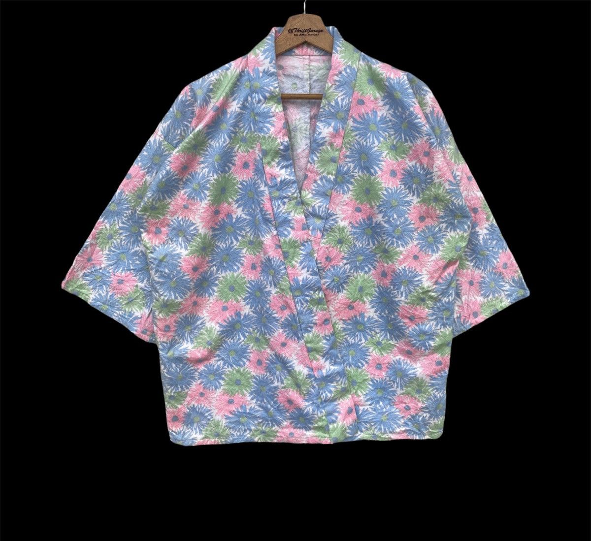 Vintage Haori Noragi Hanten Floral Kimono Japan