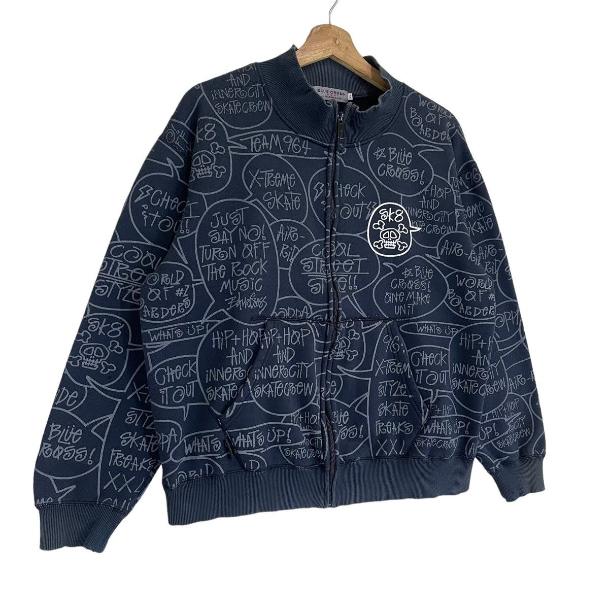 Vintage Blue Cross Zipper Sweatshirt Size M Size US M / EU 48-50 / 2 - 2 Thumbnail